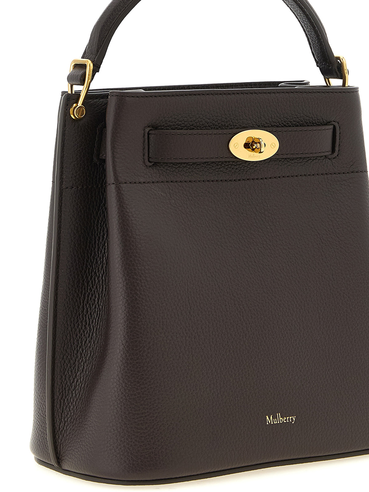 Indulge in the Mulberry Islington small bucket bag, a timeless masterpiece of hammered calf leather, embodying elegance and sophistication for the discerning individual.