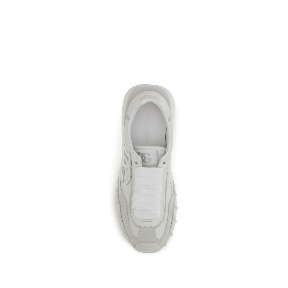 Elevate your style with Dolce & Gabbana's White Calf Leather Bos Taurus Athletic Sneakers, where exquisite craftsmanship meets contemporary luxury for the discerning individual.