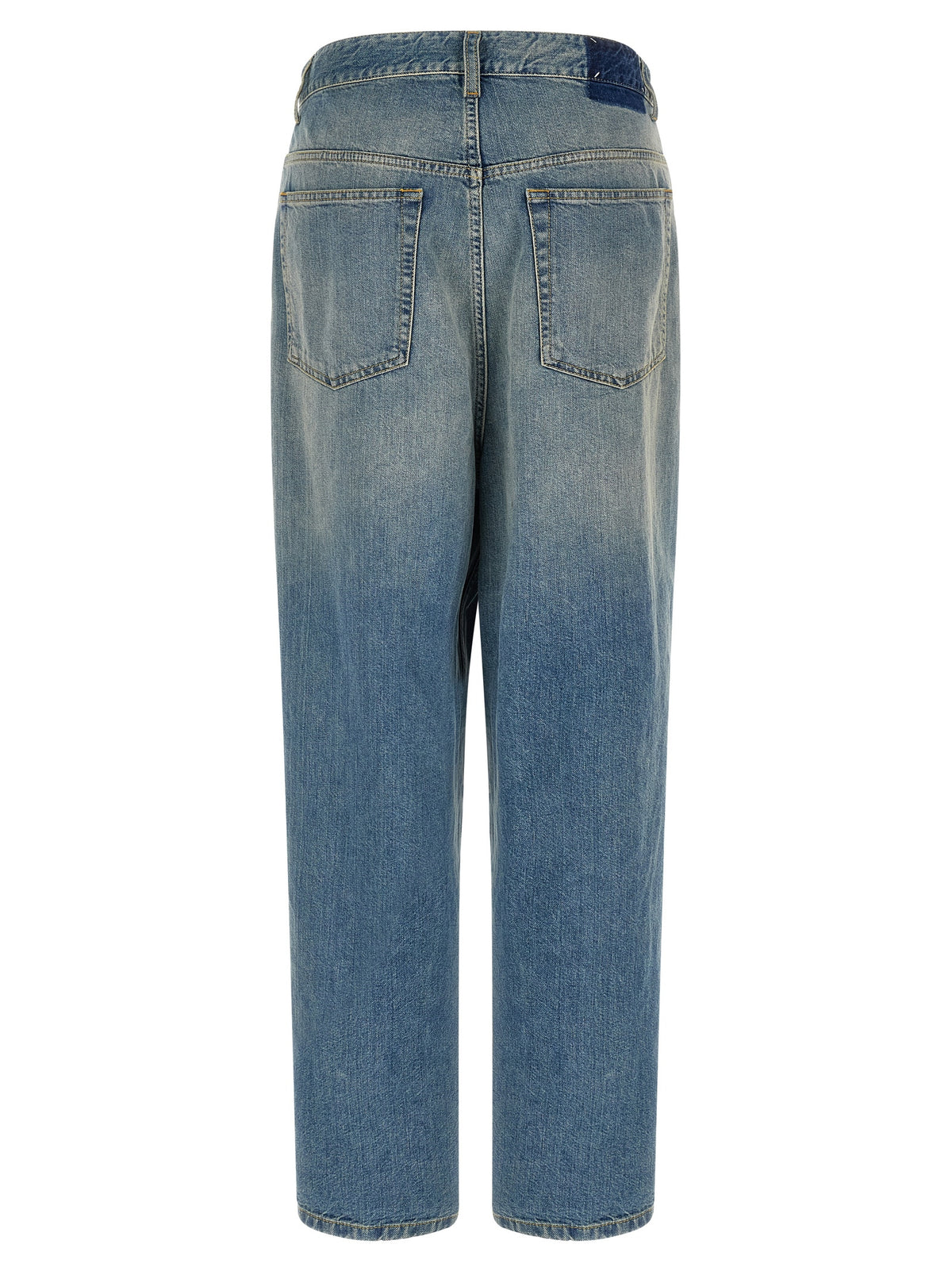 Experience the avant-garde allure of Maison Margiela's Blue Cotton Straight-Leg Jeans, where exquisite craftsmanship meets daring design for a bold fashion statement.