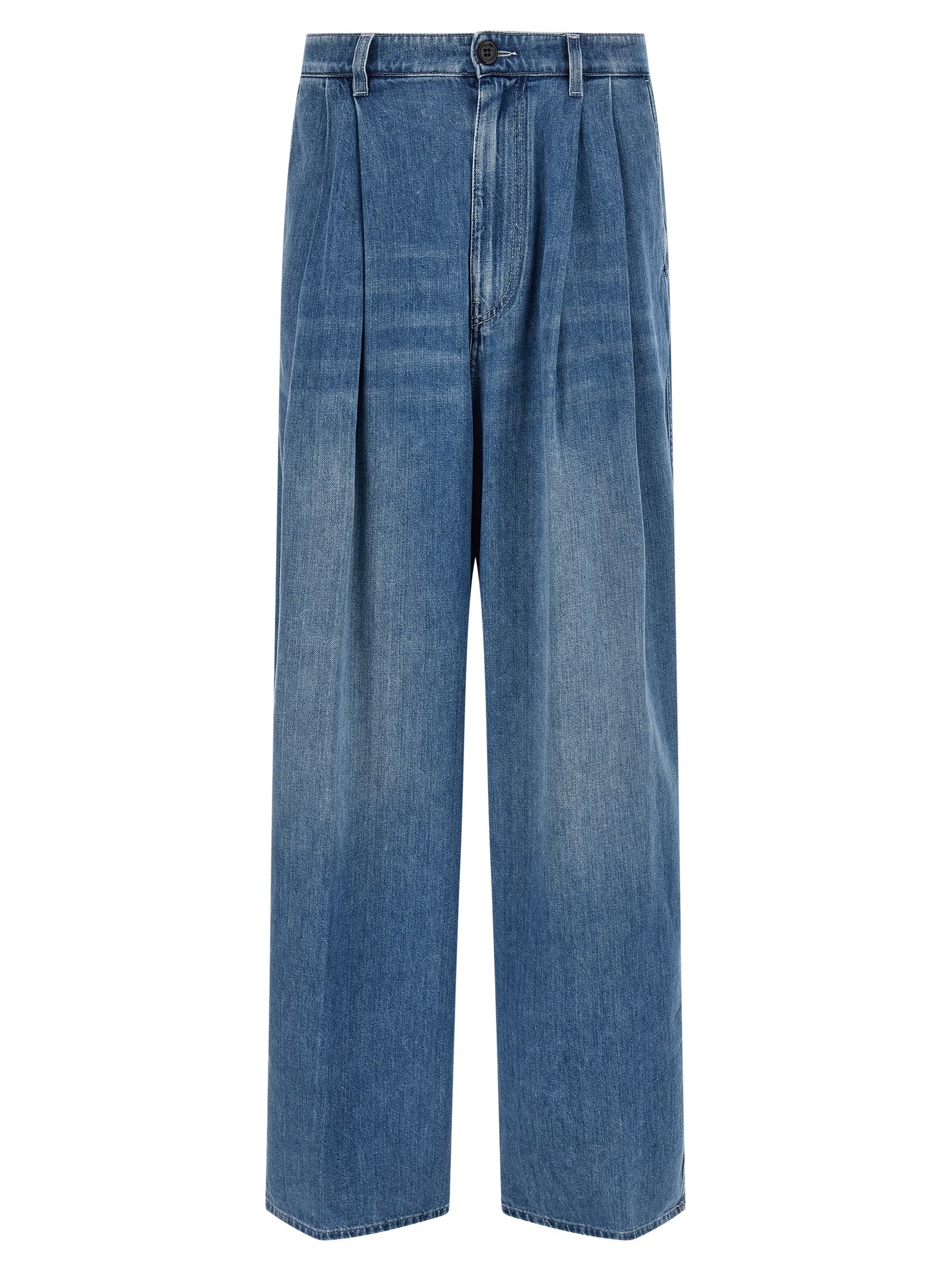Marni Blue Cotton High-Waisted Jean