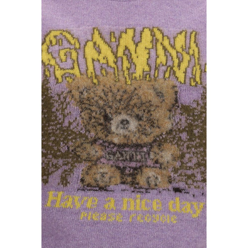 Ganni Purple Alpaca Vicugna Pacos Sleeveles Sweater