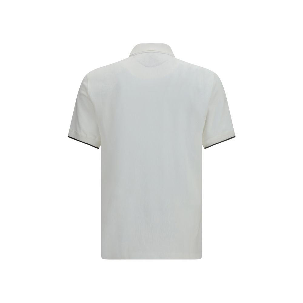 Elevate your style with the Brunello Cucinelli White Cotton Polo Shirt, a masterpiece of refined elegance crafted from 100% cotton, embodying timeless luxury and sophistication.