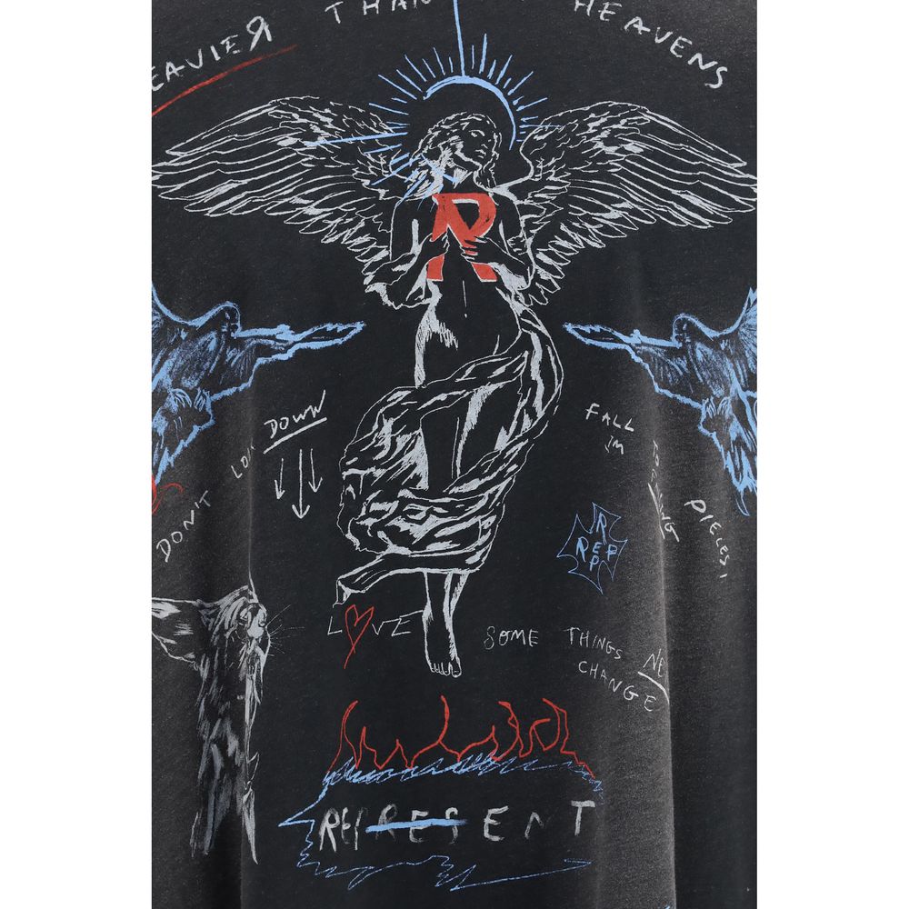 Indulge in the Heavier Than The Heavens long-sleeve T-shirt by Represent, a luxurious blend of cotton and hemp, embodying rock-inspired elegance for the discerning individual.