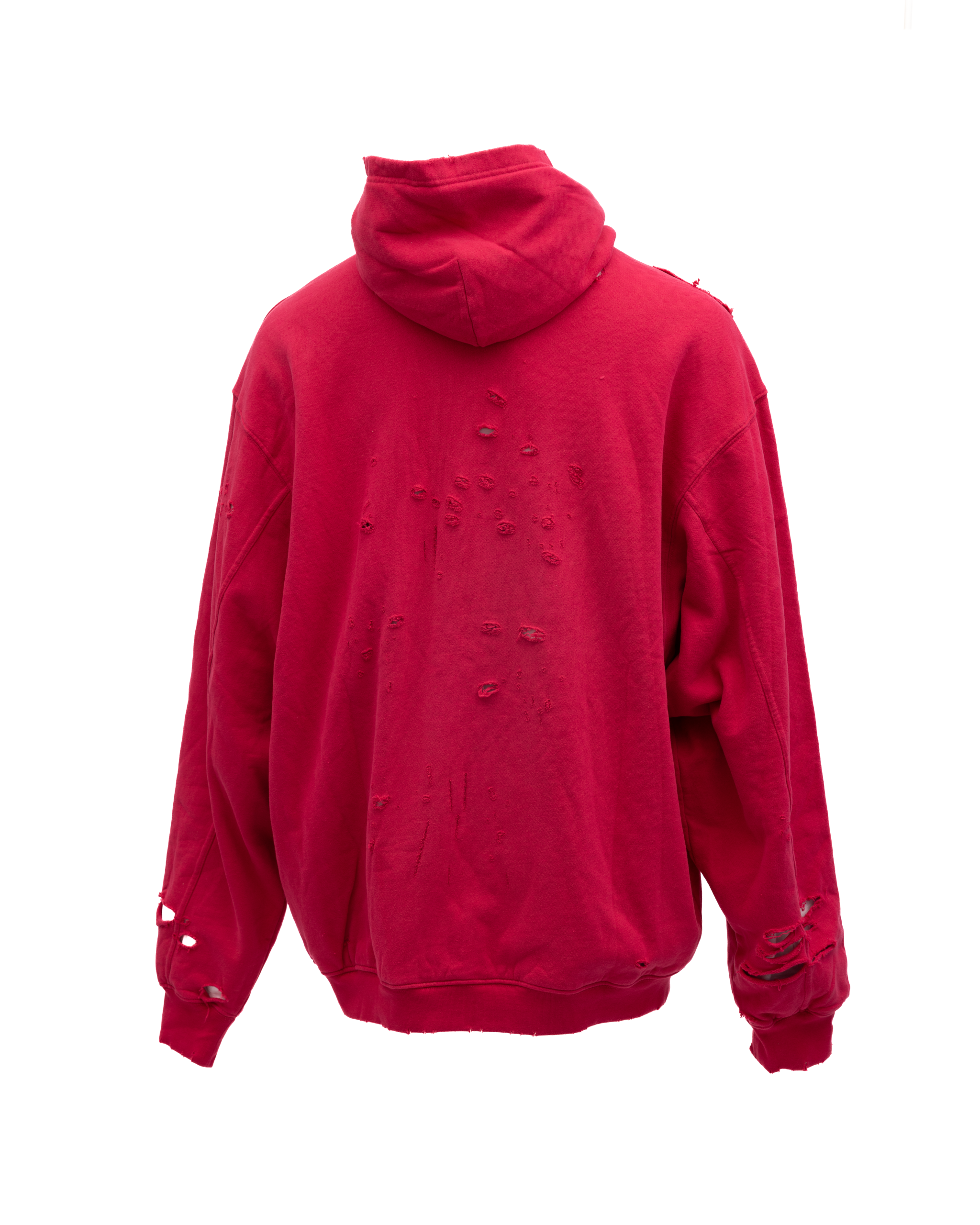 Elevate your style with the Balenciaga Red Cotton Hoodie, a luxurious statement piece that embodies timeless craftsmanship and bold sophistication for the discerning individual.