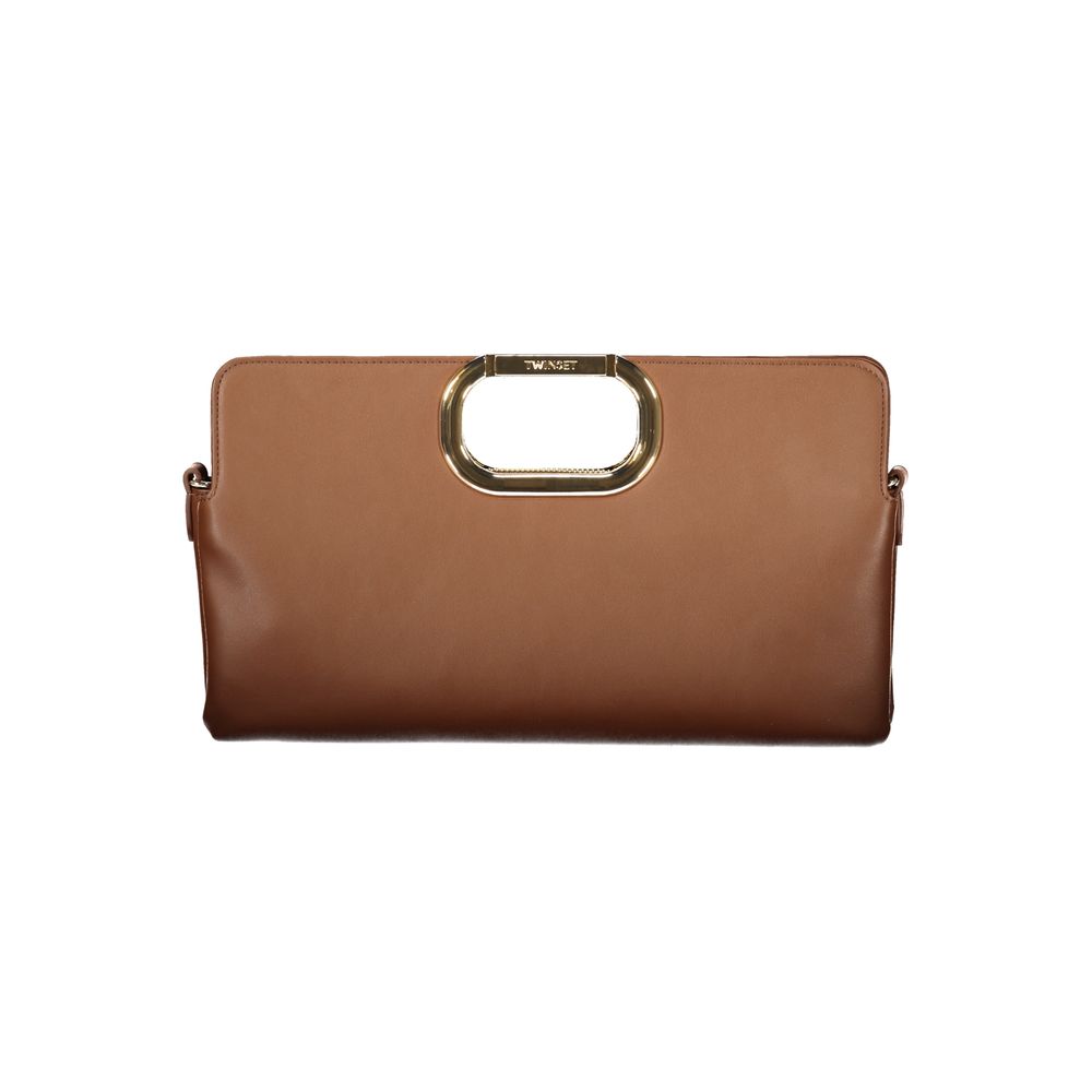 Indulge in the elegance of the Twinset Brown Polyethylene Handbag, a timeless accessory that embodies sophistication and versatility for the discerning individual.