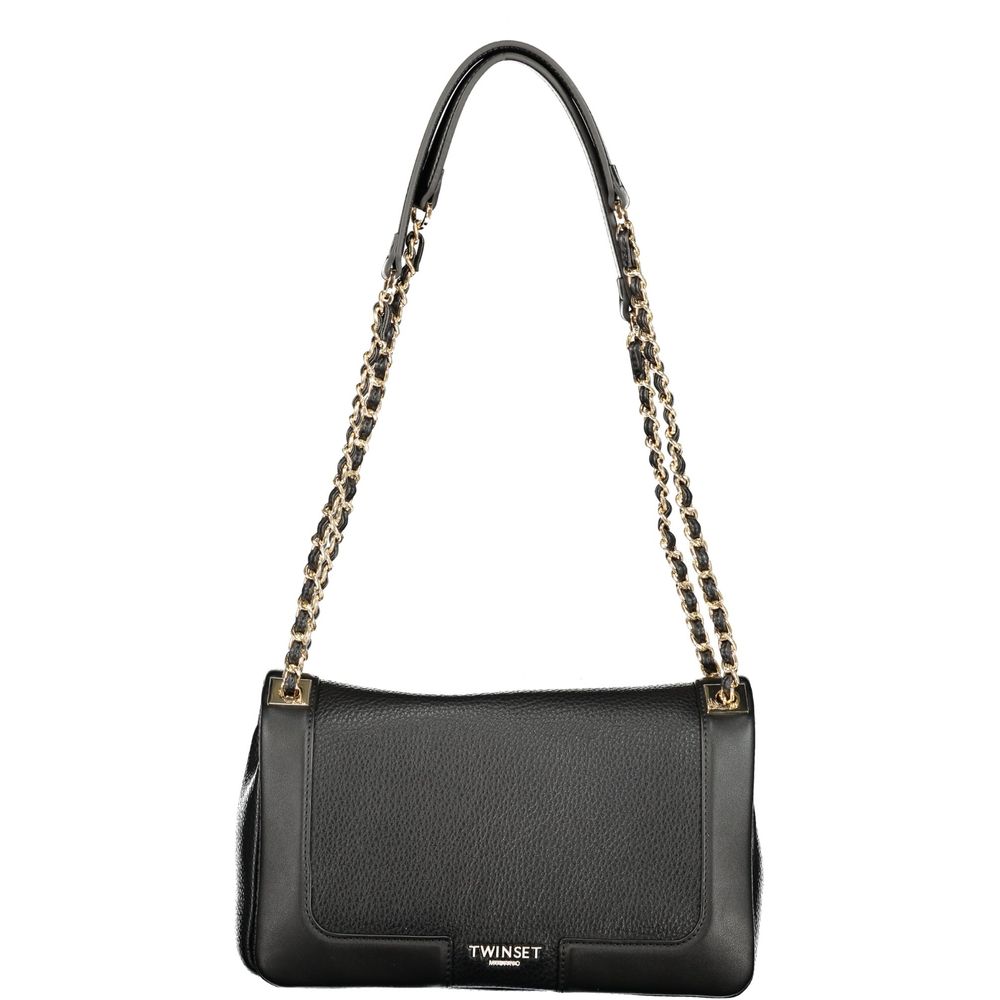 Discover the Twinset Black Polyethylene Handbag, a symbol of elegance with its exquisite design, luxurious chain handles, and impeccable craftsmanship, perfect for the discerning individual.