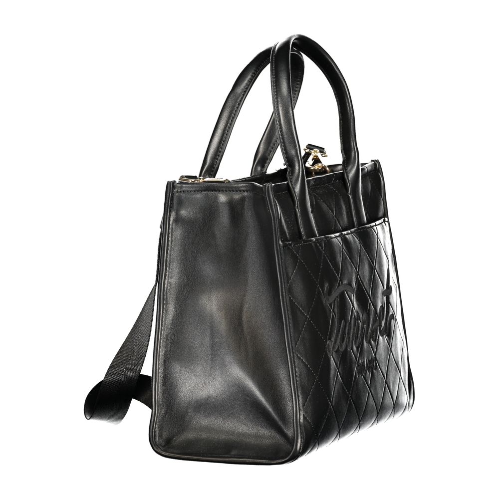 Discover the Twinset Black Polyethylene Handbag, a masterpiece of elegance with exquisite embroidery and versatile styling, perfect for the discerning individual.
