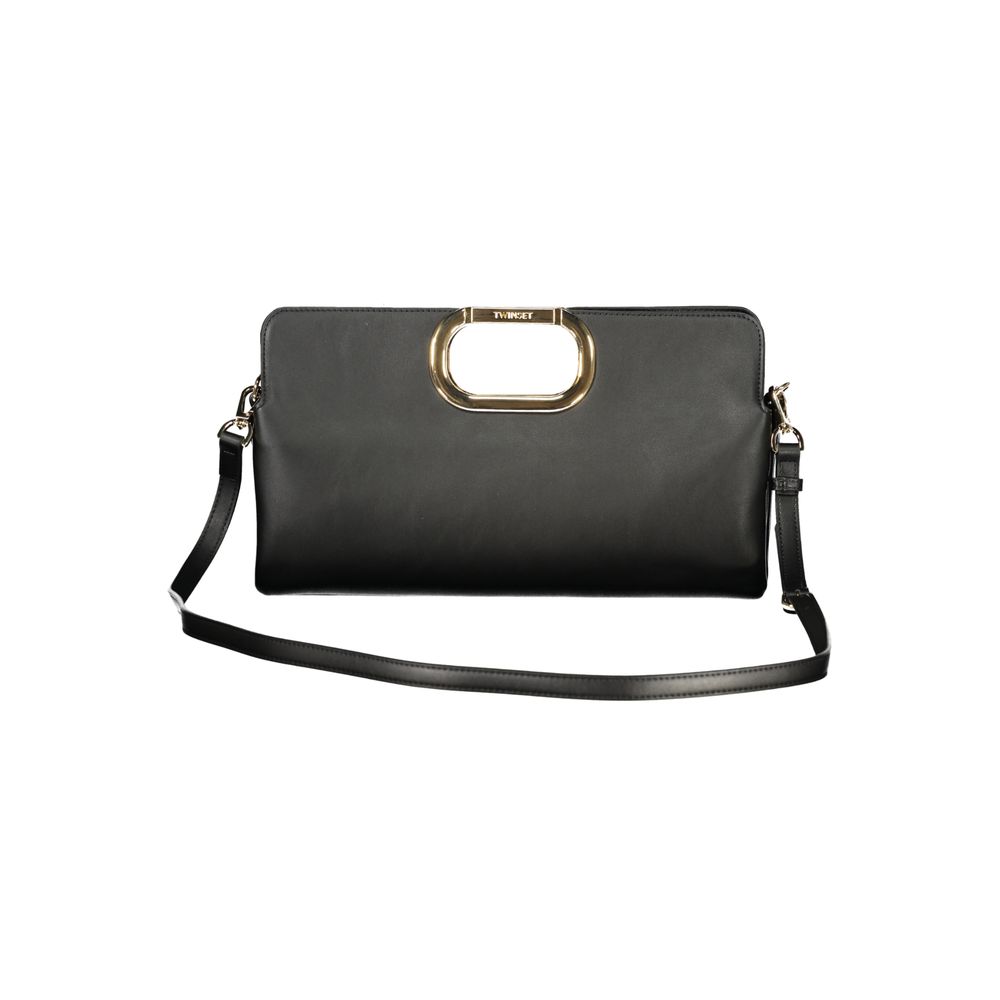 Indulge in the elegance of the Twinset Black Polyethylene Handbag, a masterpiece of sophisticated design and luxurious functionality, perfect for the discerning individual.