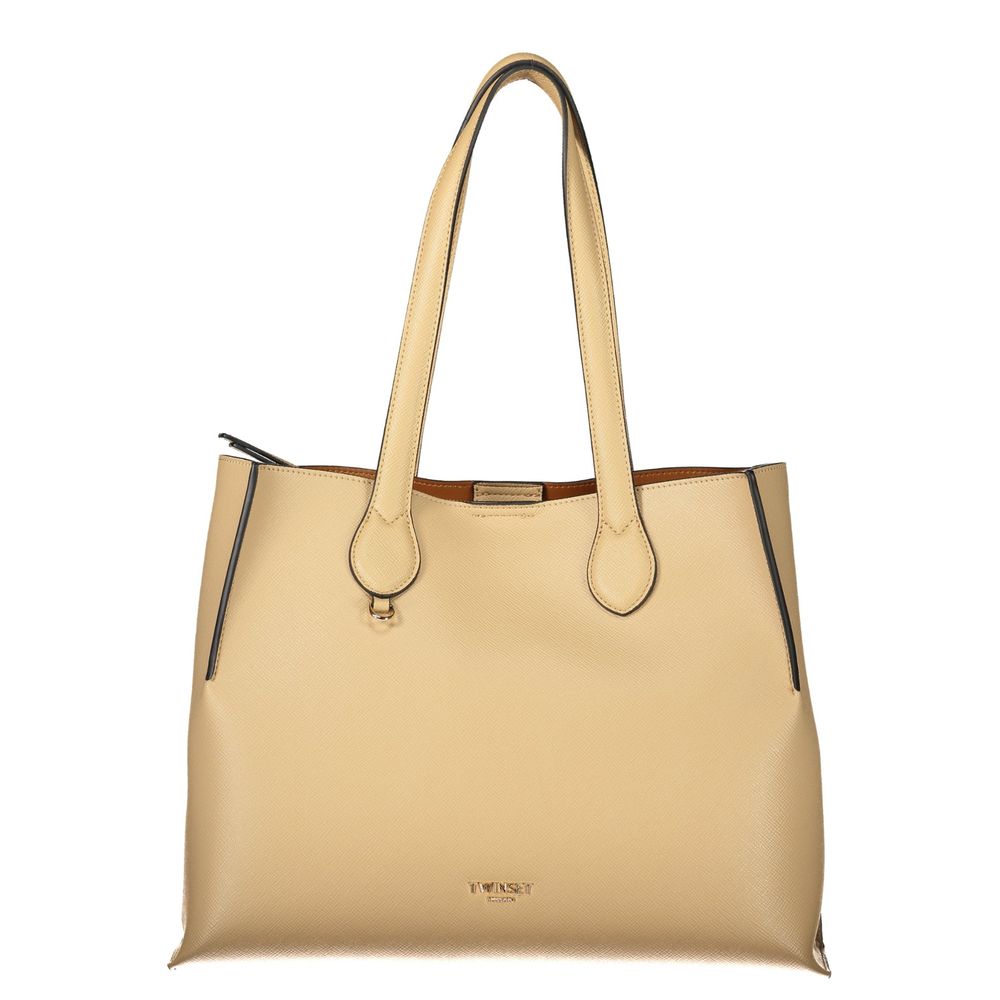 Elevate your style with the Twinset Beige Polyethylene Handbag, a masterpiece of elegance and functionality, perfect for the discerning individual seeking timeless sophistication.