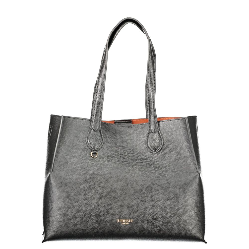 Elevate your style with the Twinset Black Polyethylene Handbag, a testament to exquisite craftsmanship and timeless elegance, perfect for the discerning individual.