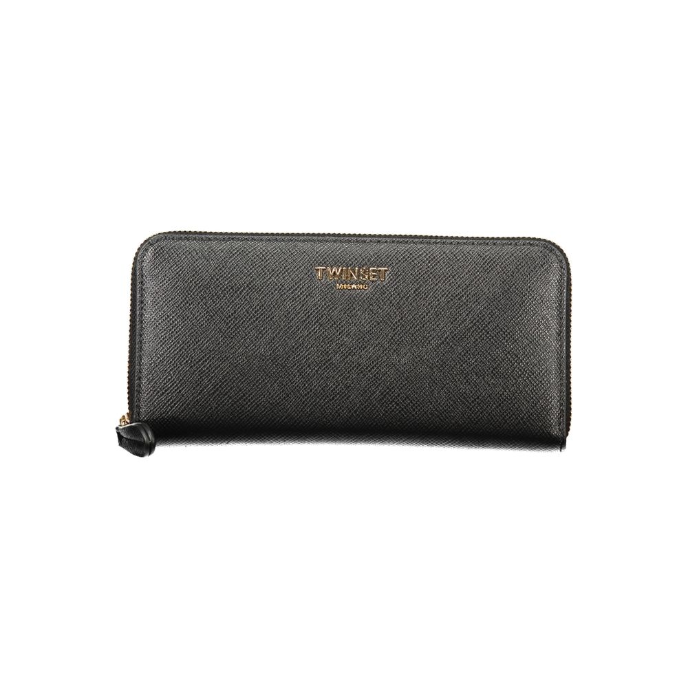 Discover the Twinset Black Polyethylene Wallet, a blend of elegance and functionality, featuring exquisite compartments and luxurious contrasting details for the discerning individual.