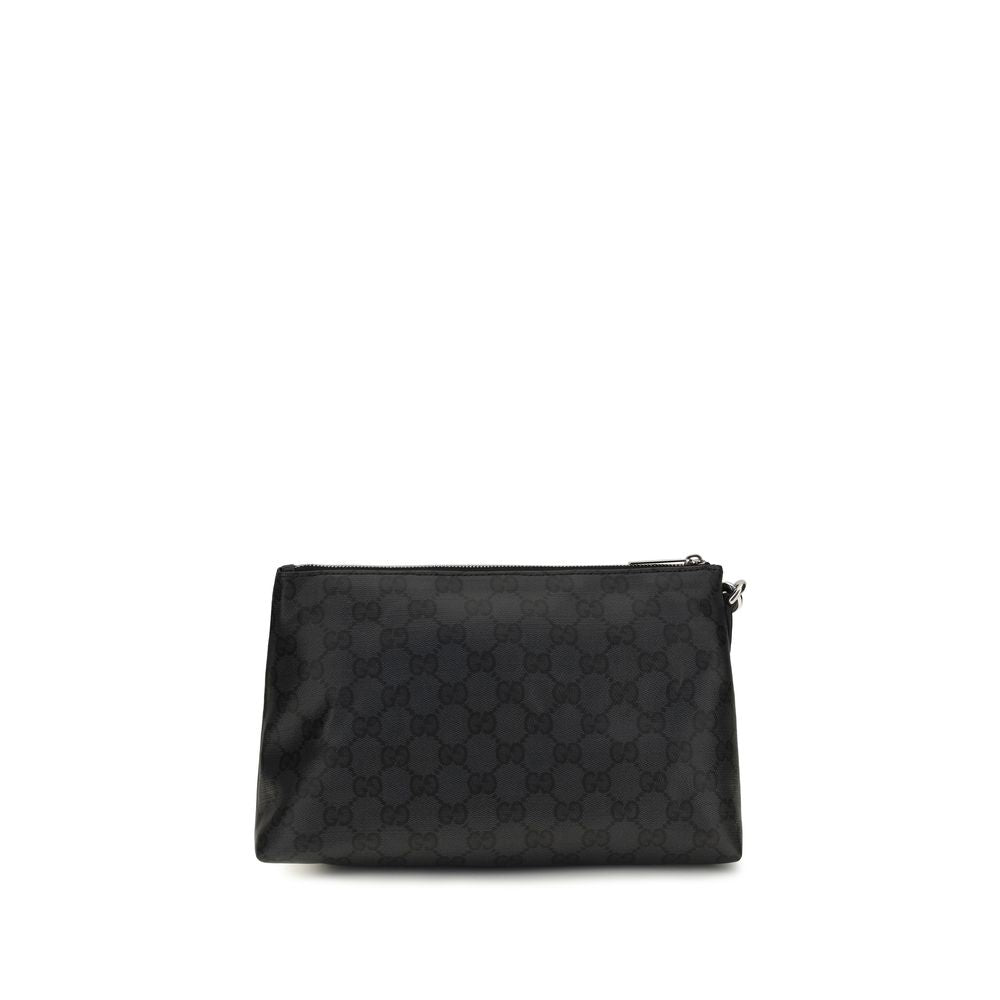 Gucci Essence Classic Pouch - Timeless Luxury in Black GG Canvas