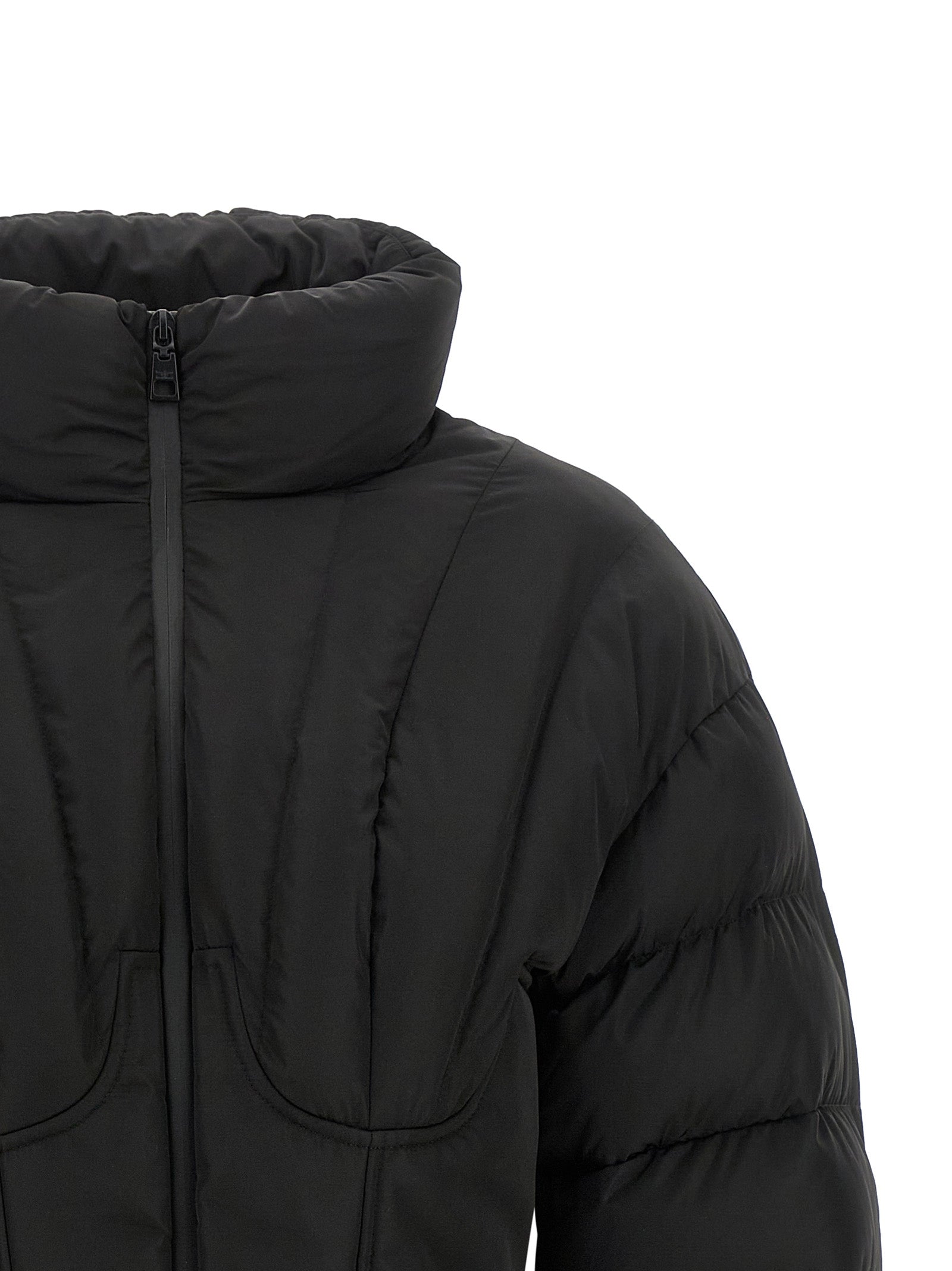 Elisabetta Franchi Black Polyester Full-Length Jacket