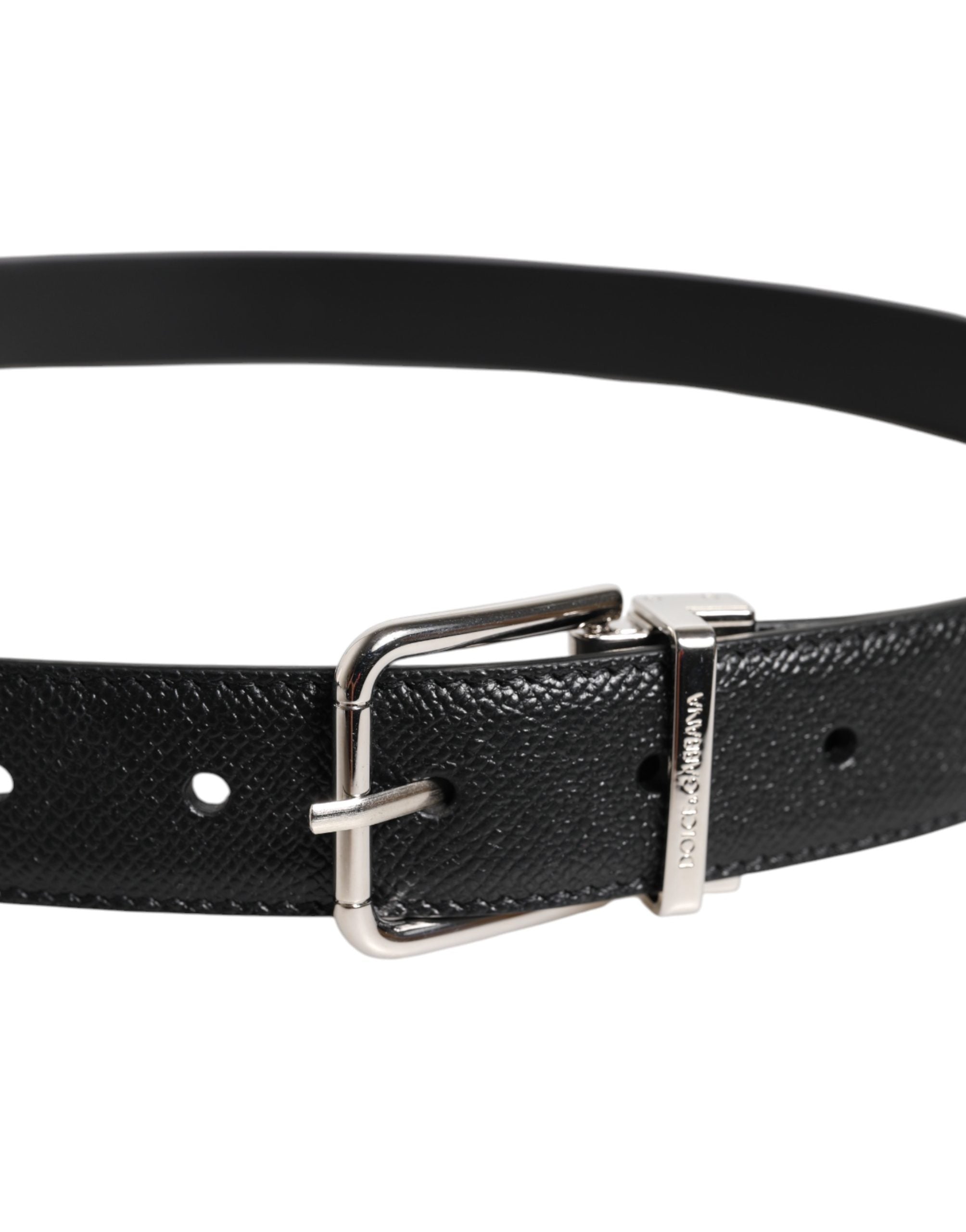 Dolce & Gabbana Classic Black Calf Leather Belt - Timeless Luxury