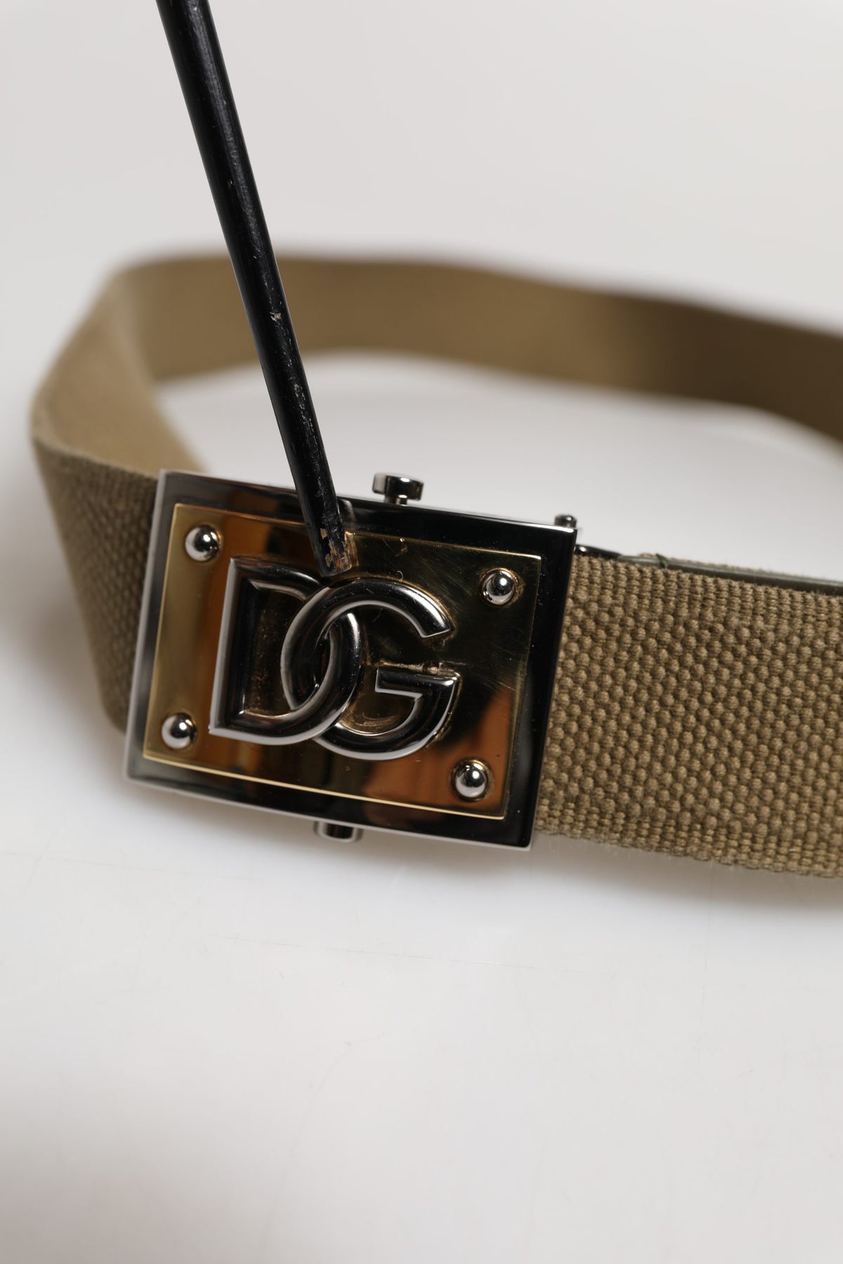 Dolce & Gabbana Military Green DG Logo Buckle Belt - Luxury Redefined