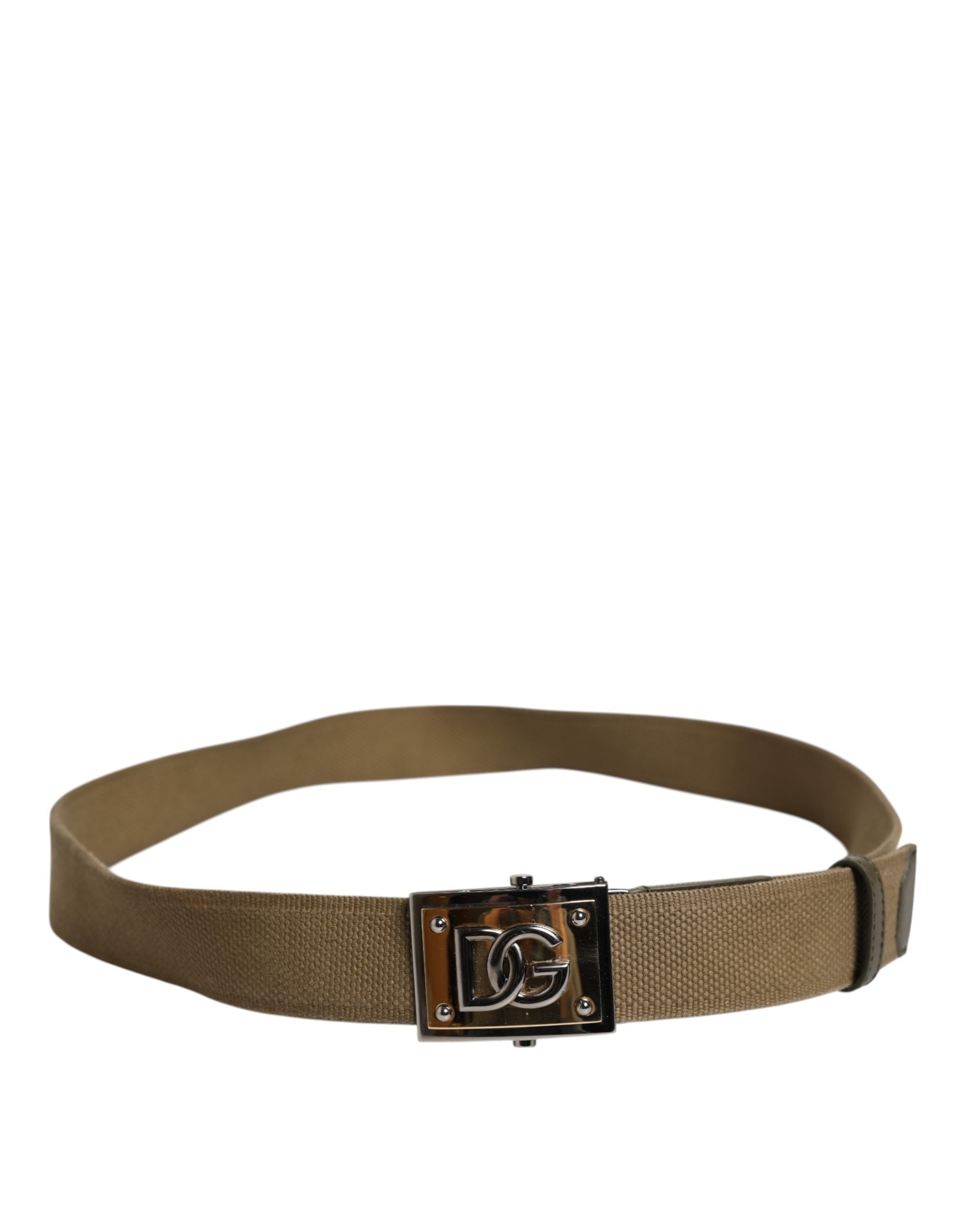 Dolce & Gabbana Military Green DG Logo Plaque Belt - Luxury Fashion