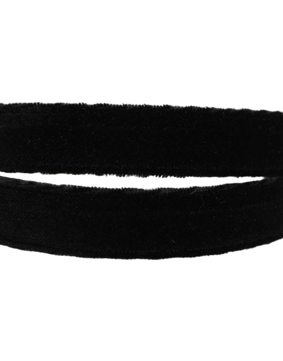 Dolce & Gabbana Black Velvet Belt with Gold Tone Buckle
