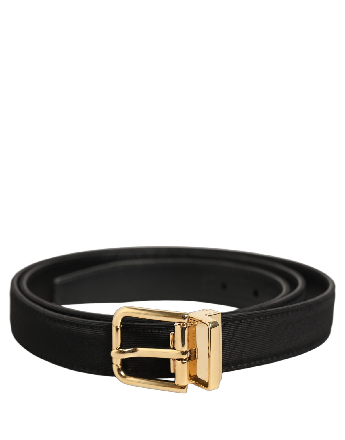 Dolce & Gabbana Black Canvas Leather Belt - Timeless Luxury Accessory