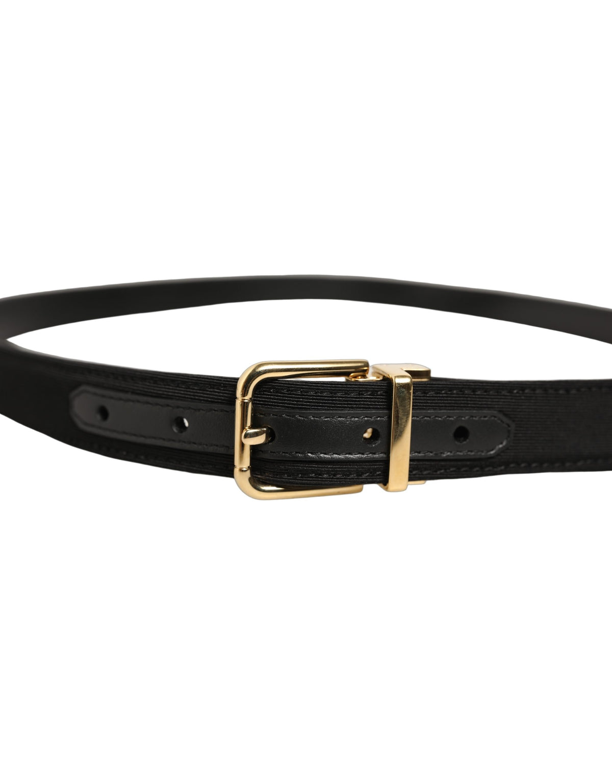 Dolce & Gabbana Black Canvas Leather Belt - Timeless Luxury Accessory