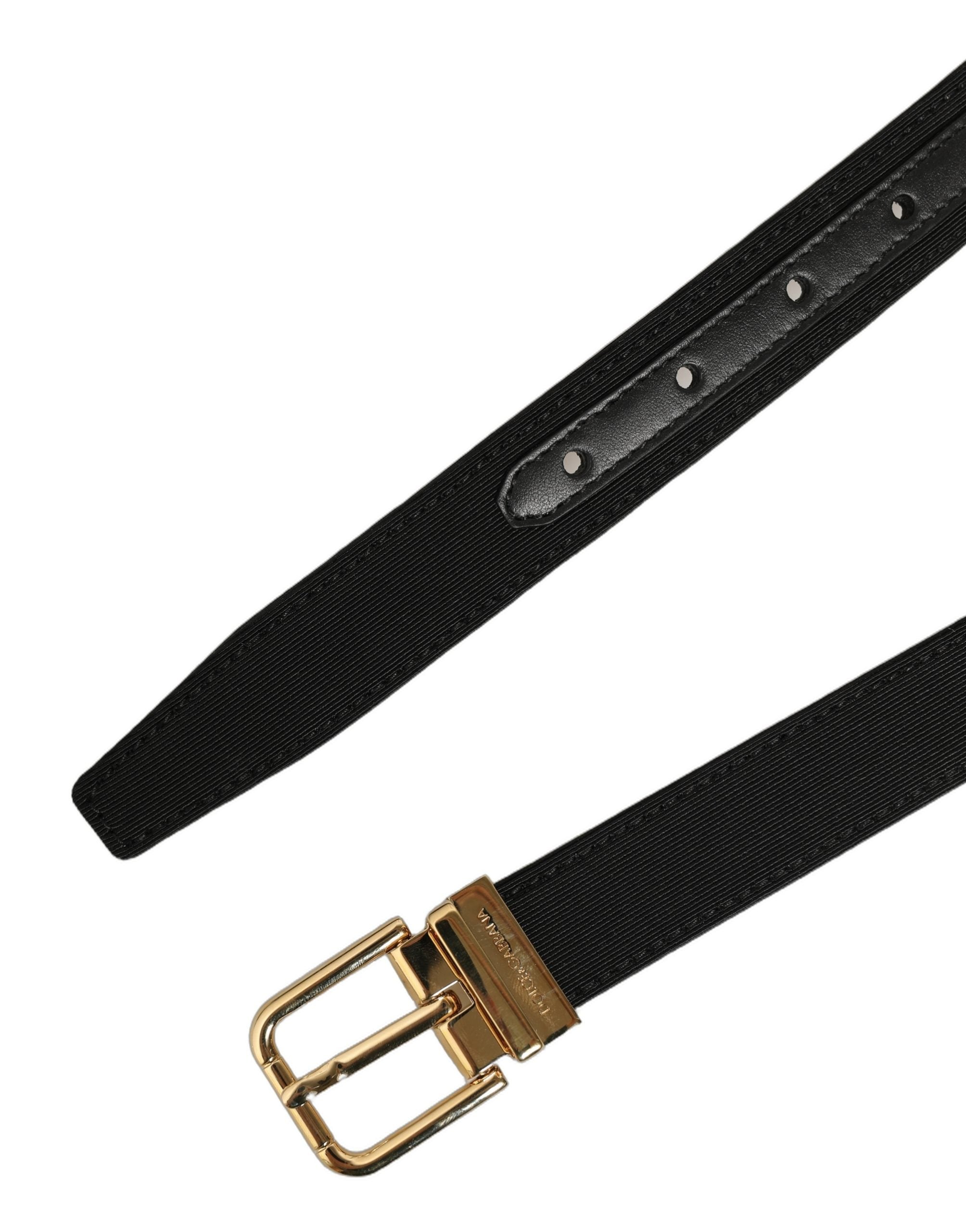 Dolce & Gabbana Black Canvas Leather Belt - Timeless Luxury Accessory