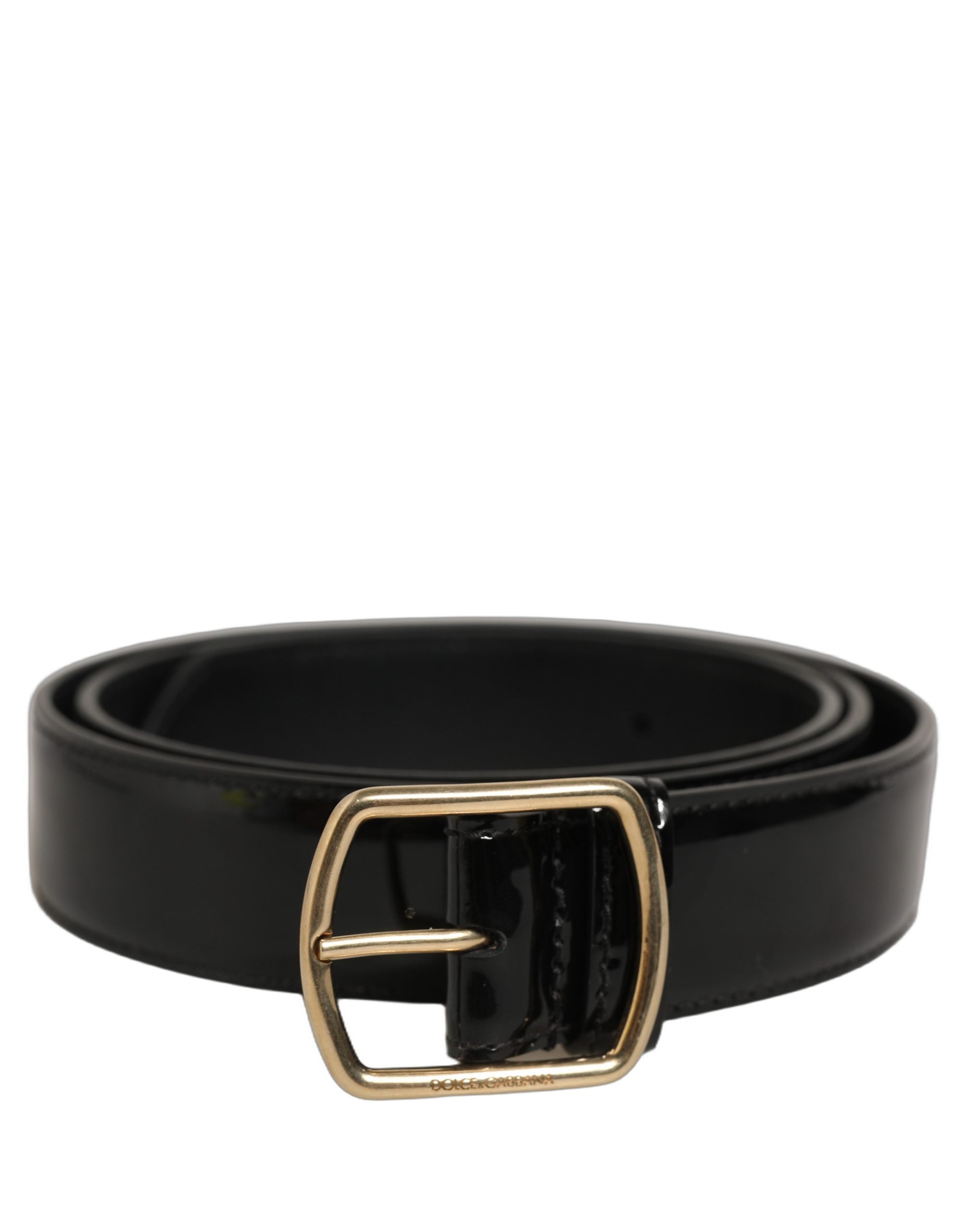 Dolce & Gabbana Black Patent Leather Belt - Luxury Statement Piece