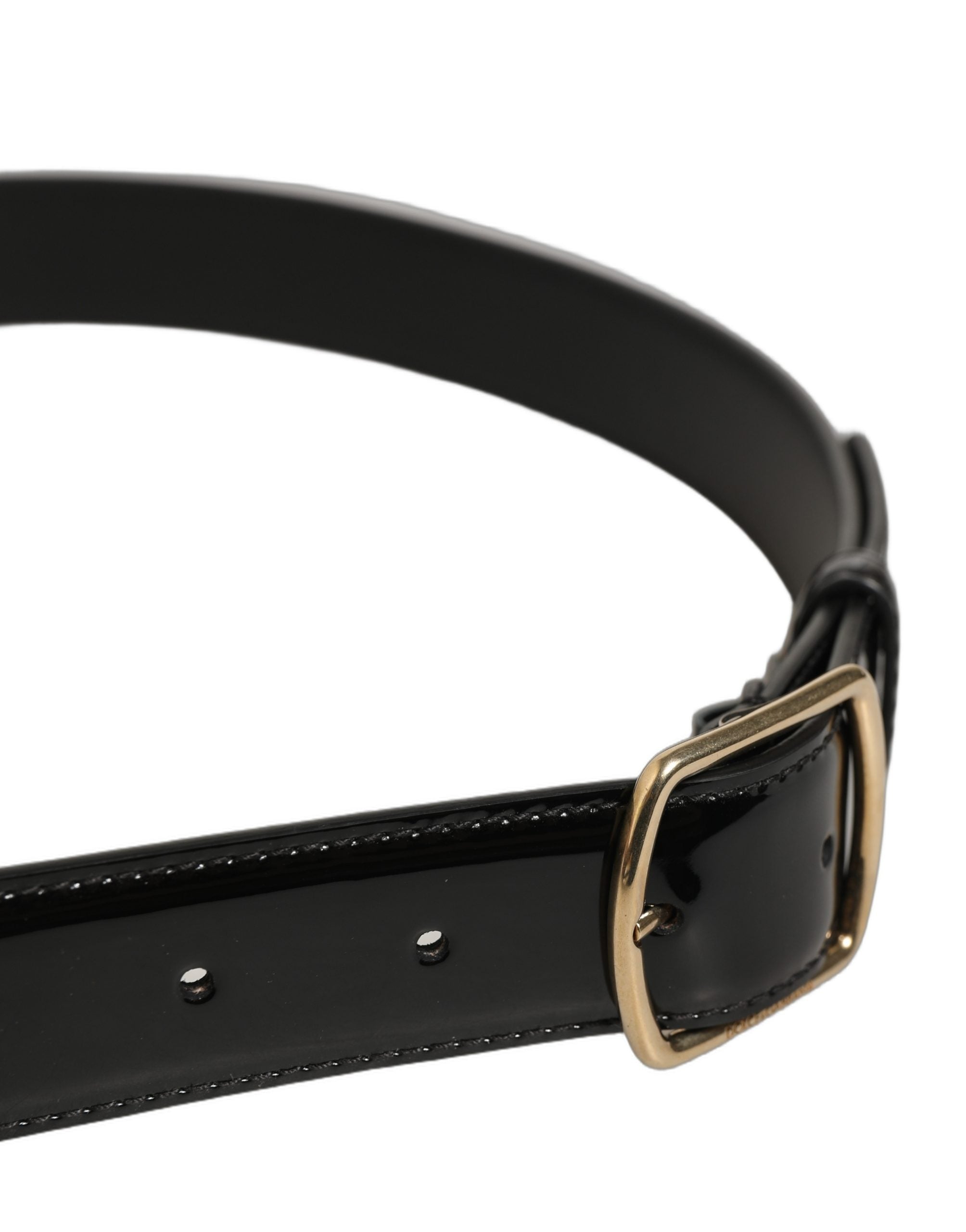 Dolce & Gabbana Black Patent Leather Belt - Timeless Luxury Accessory