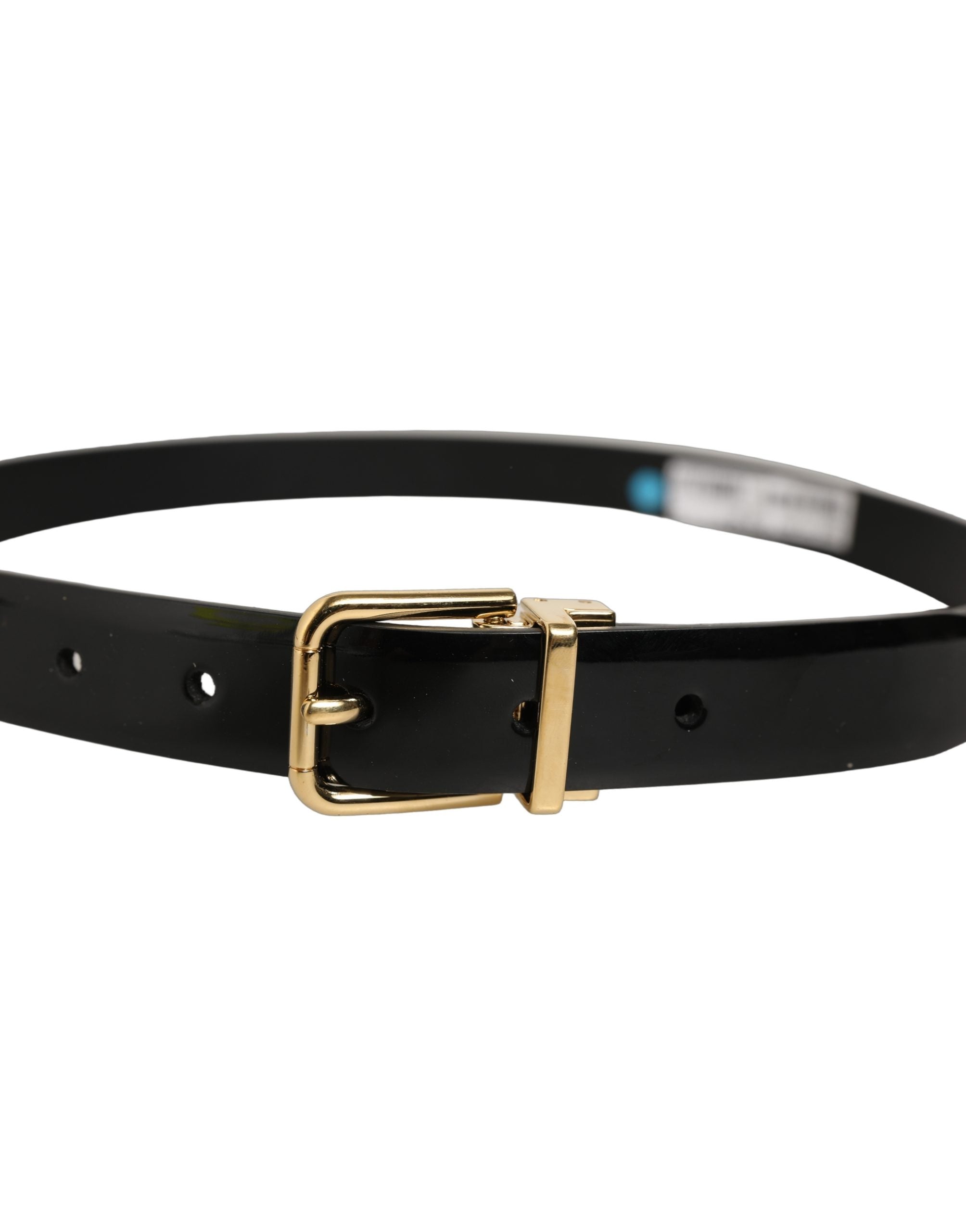 Dolce & Gabbana Black Leather Gold Buckle Belt - Timeless Luxury