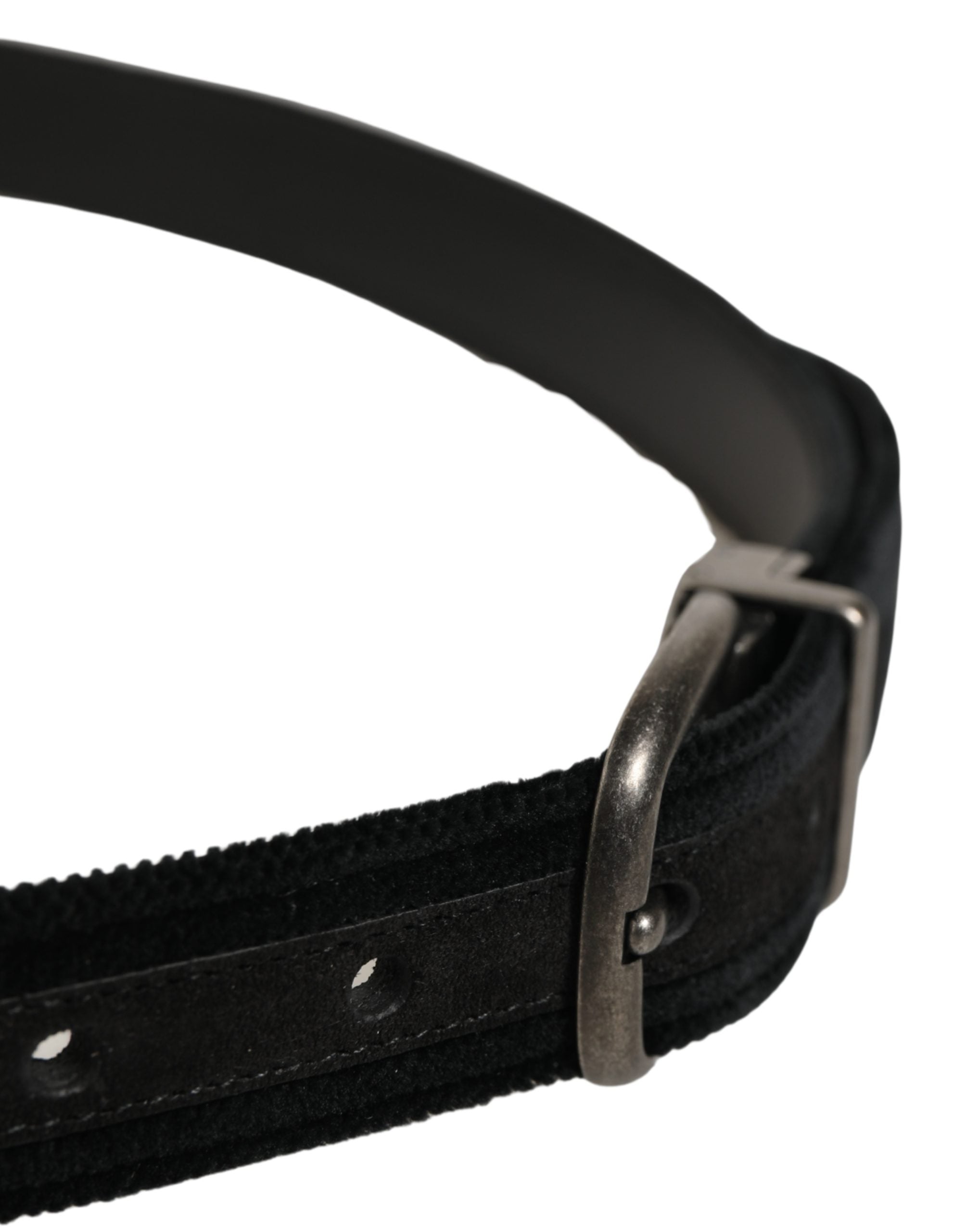 Dolce & Gabbana Black Cotton Metal Buckle Belt - Timeless Elegance