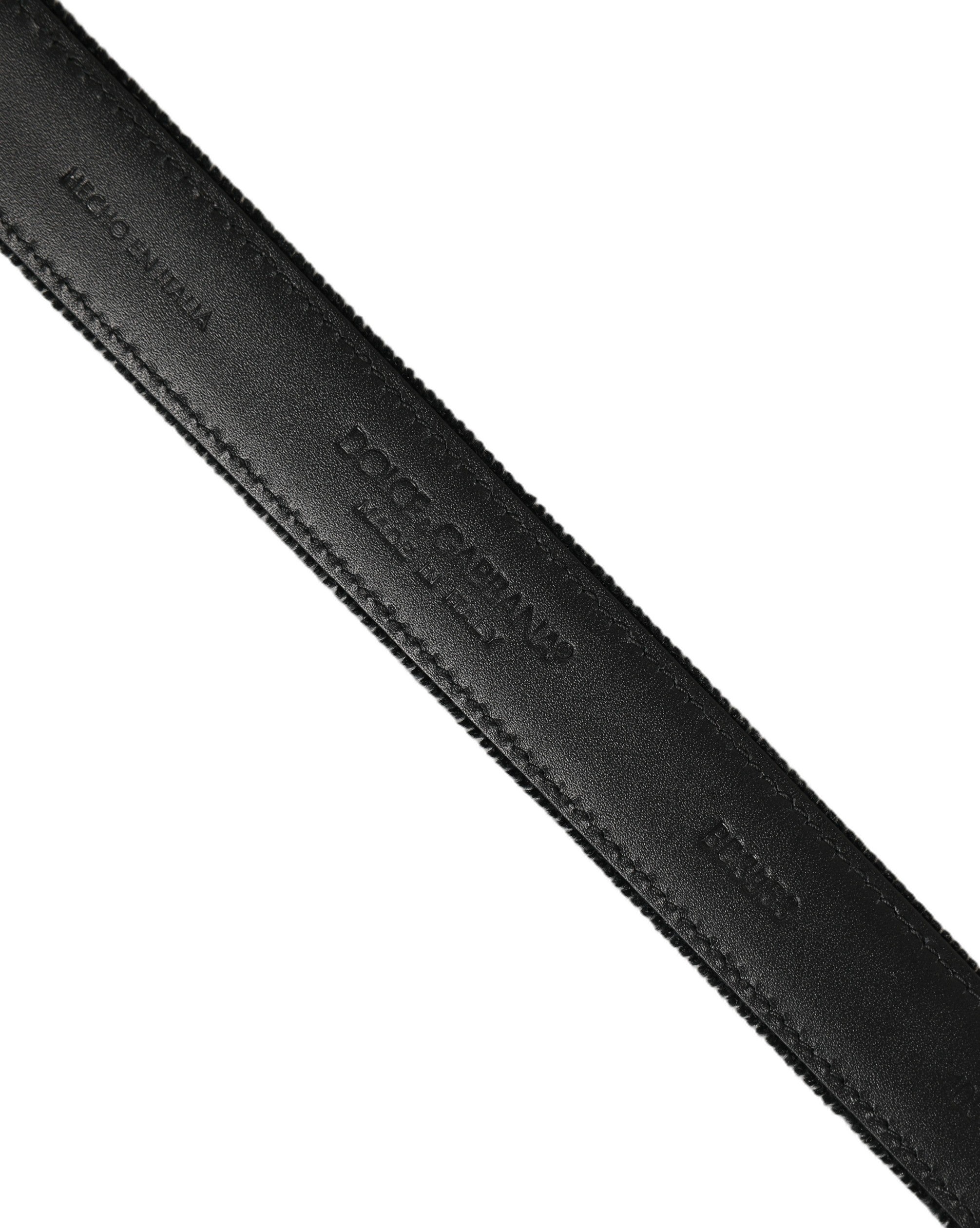 Dolce & Gabbana Black Cotton Metal Buckle Classic Belt