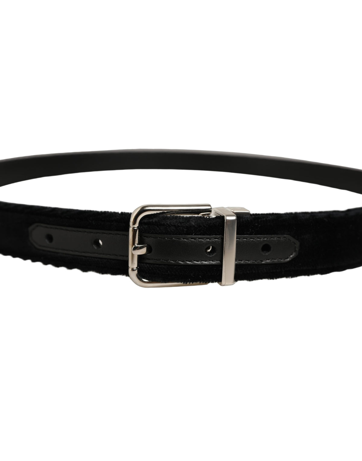 Dolce & Gabbana Black Velvet Buckle Belt - Timeless Luxury Accessory