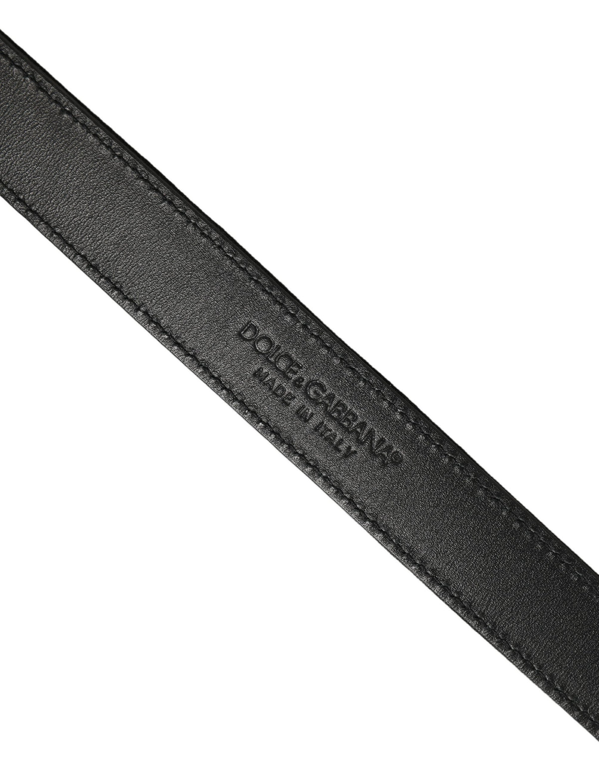 Dolce & Gabbana Black Leather Belt with Silver Buckle - Luxury Elegance