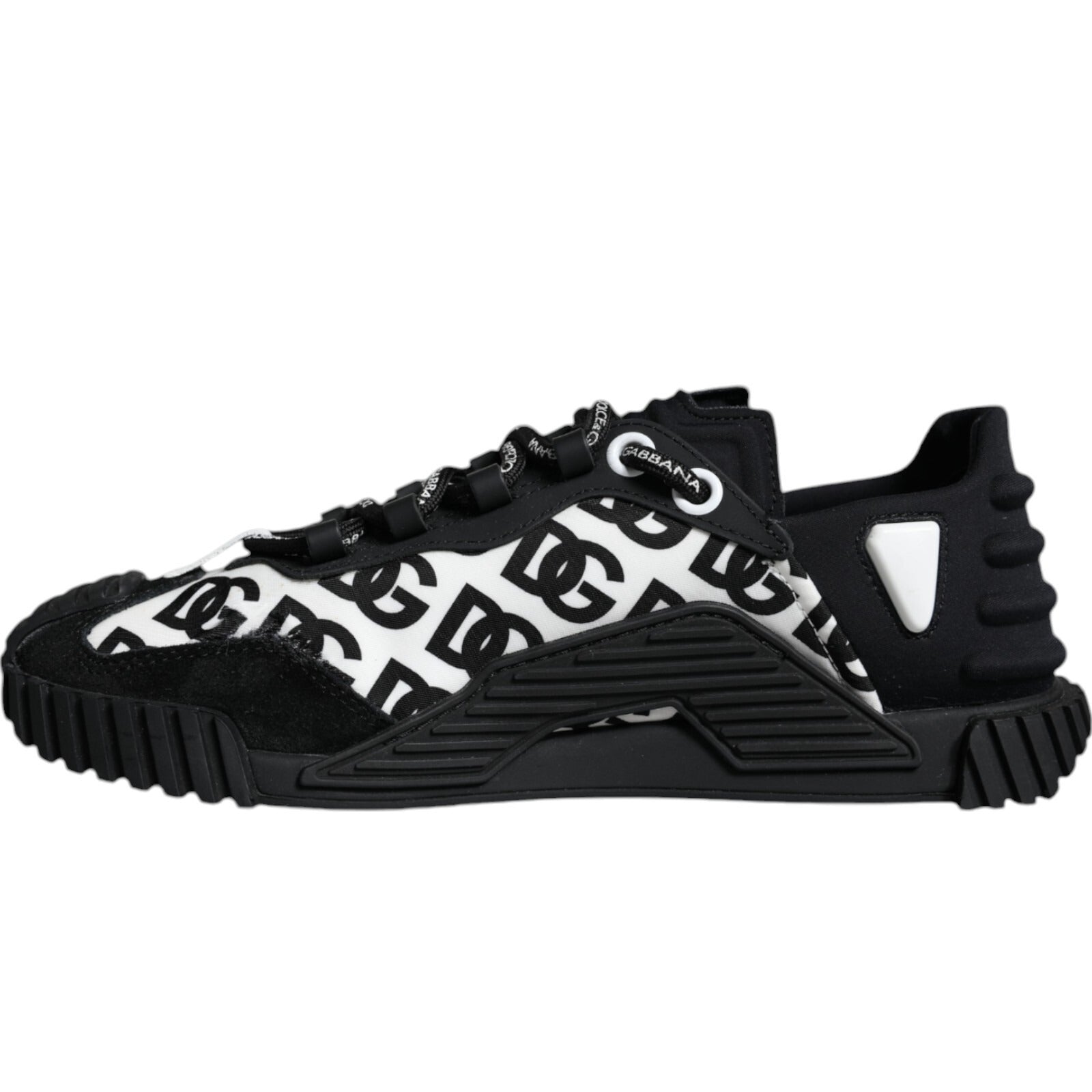 Dolce & Gabbana Black Logo Lace Up Low Top NS1 Sneakers Shoes