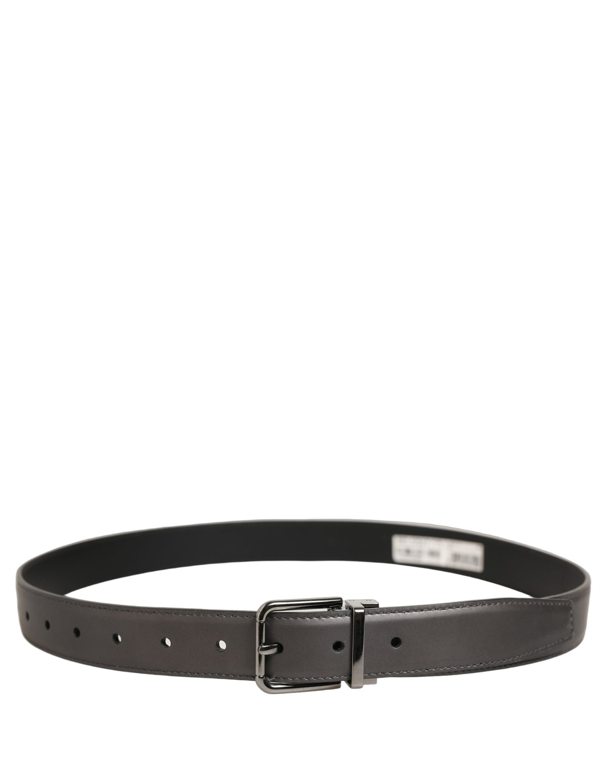 Dolce & Gabbana Dark Gray Leather Classic Belt - Timeless Luxury