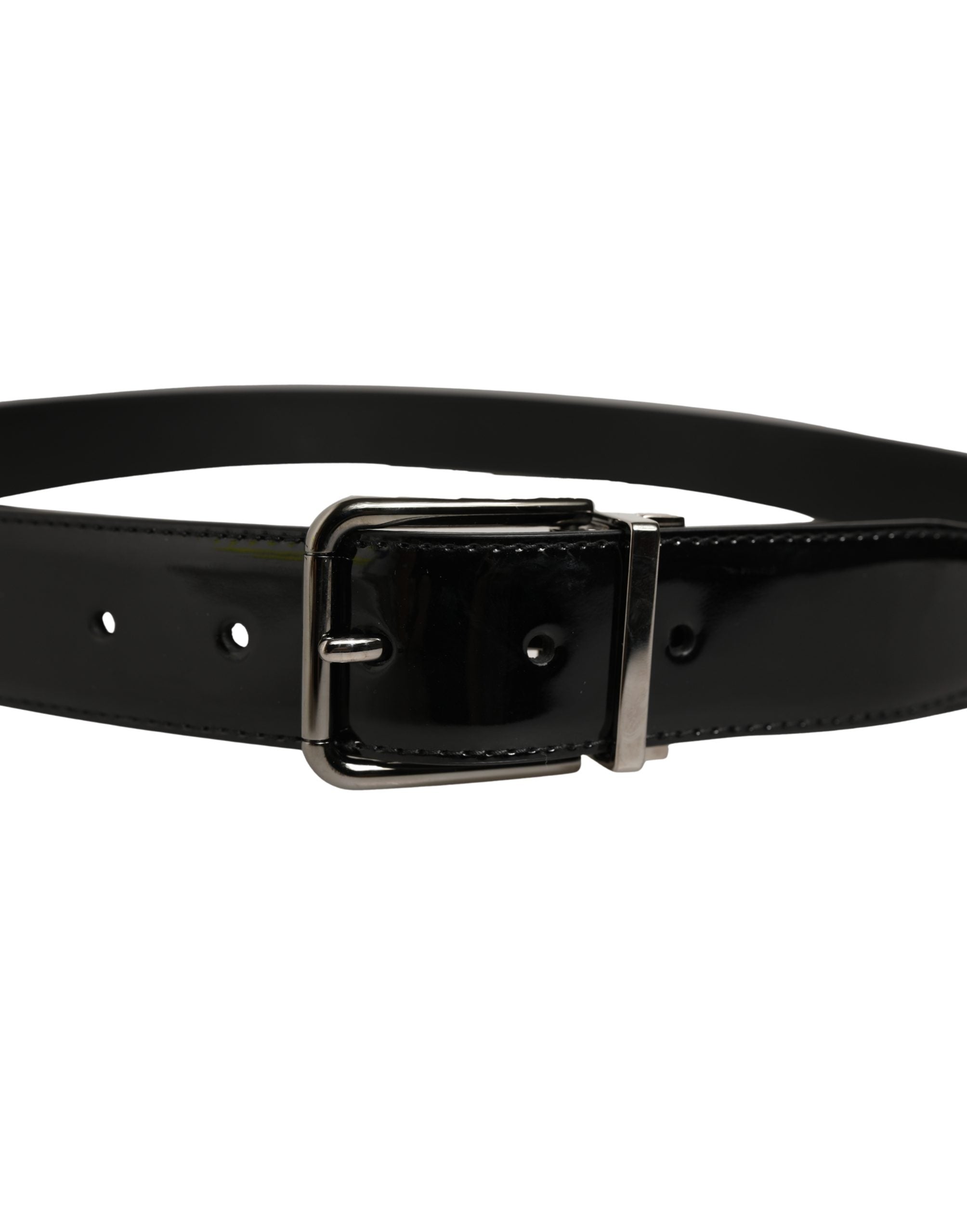 Dolce & Gabbana Black Patent Leather Belt - Timeless Luxury Accessory
