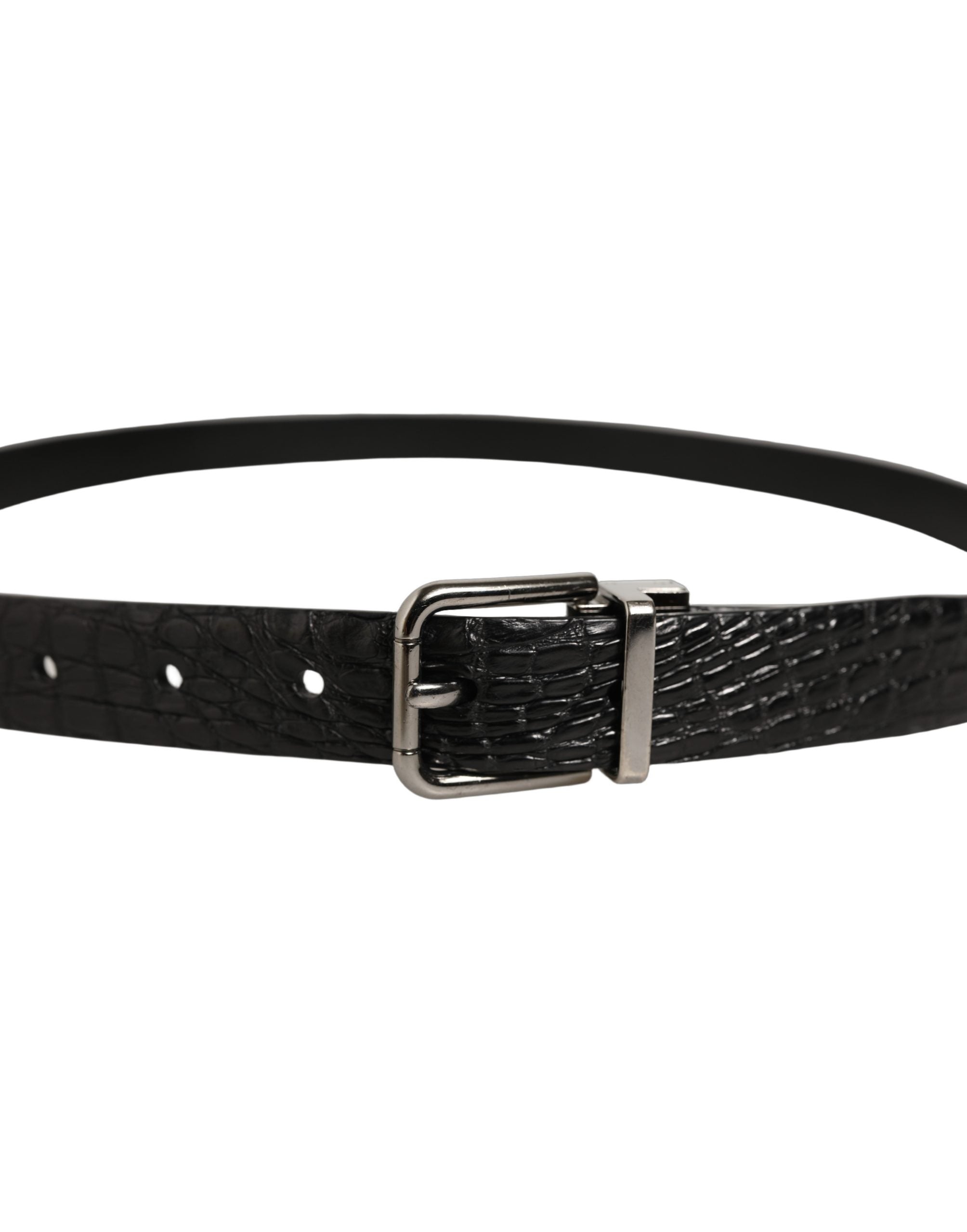 Dolce & Gabbana Black Leather Buckle Belt - Timeless Luxury