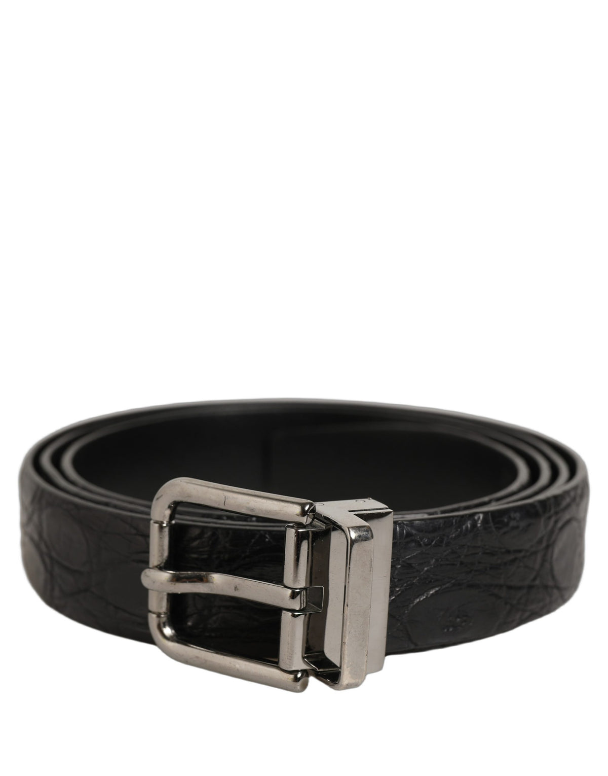 Dolce & Gabbana Black Leather Buckle Belt - Timeless Luxury Accessory