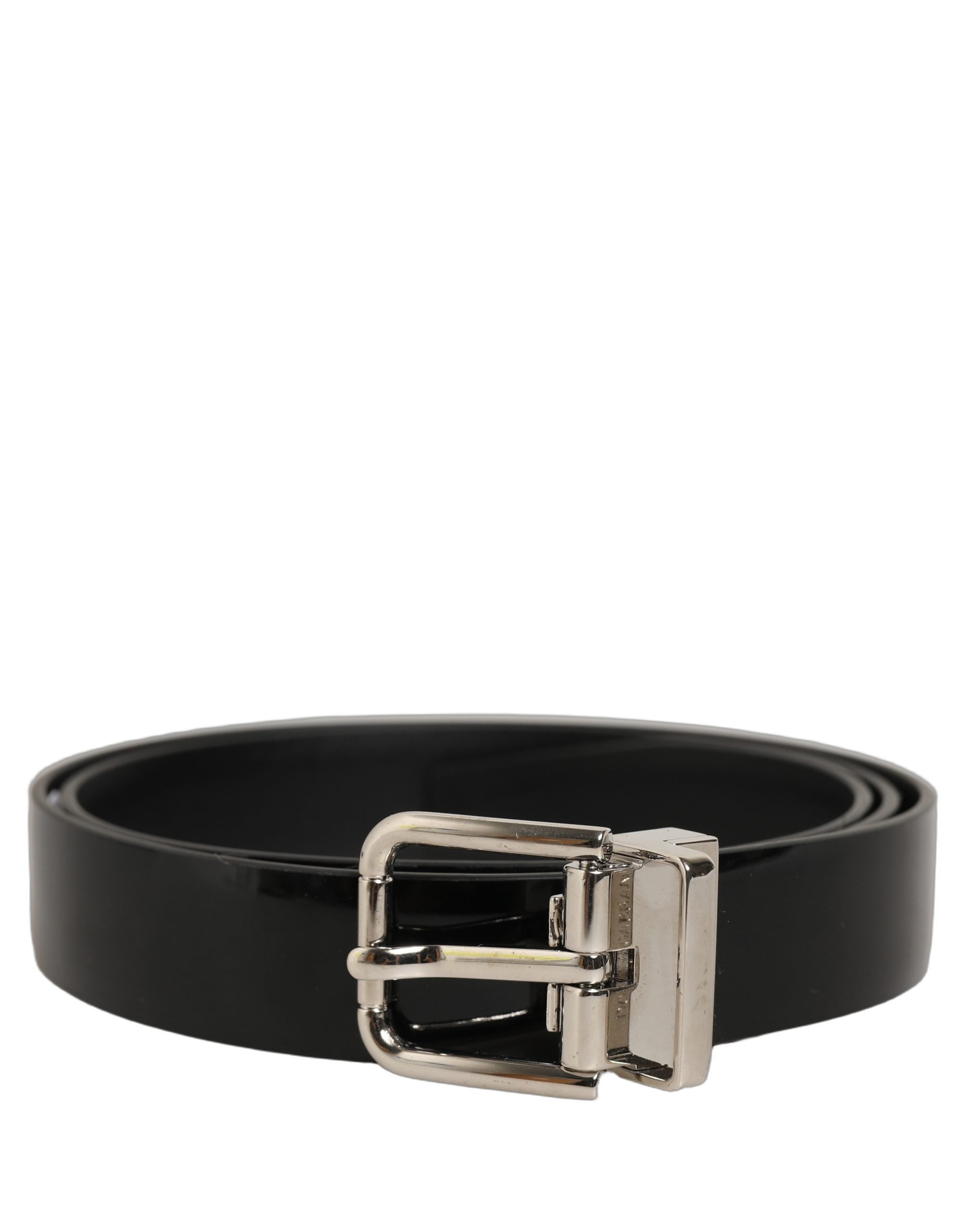 Dolce & Gabbana Black Leather Belt with Silver Buckle - Luxury Accessory