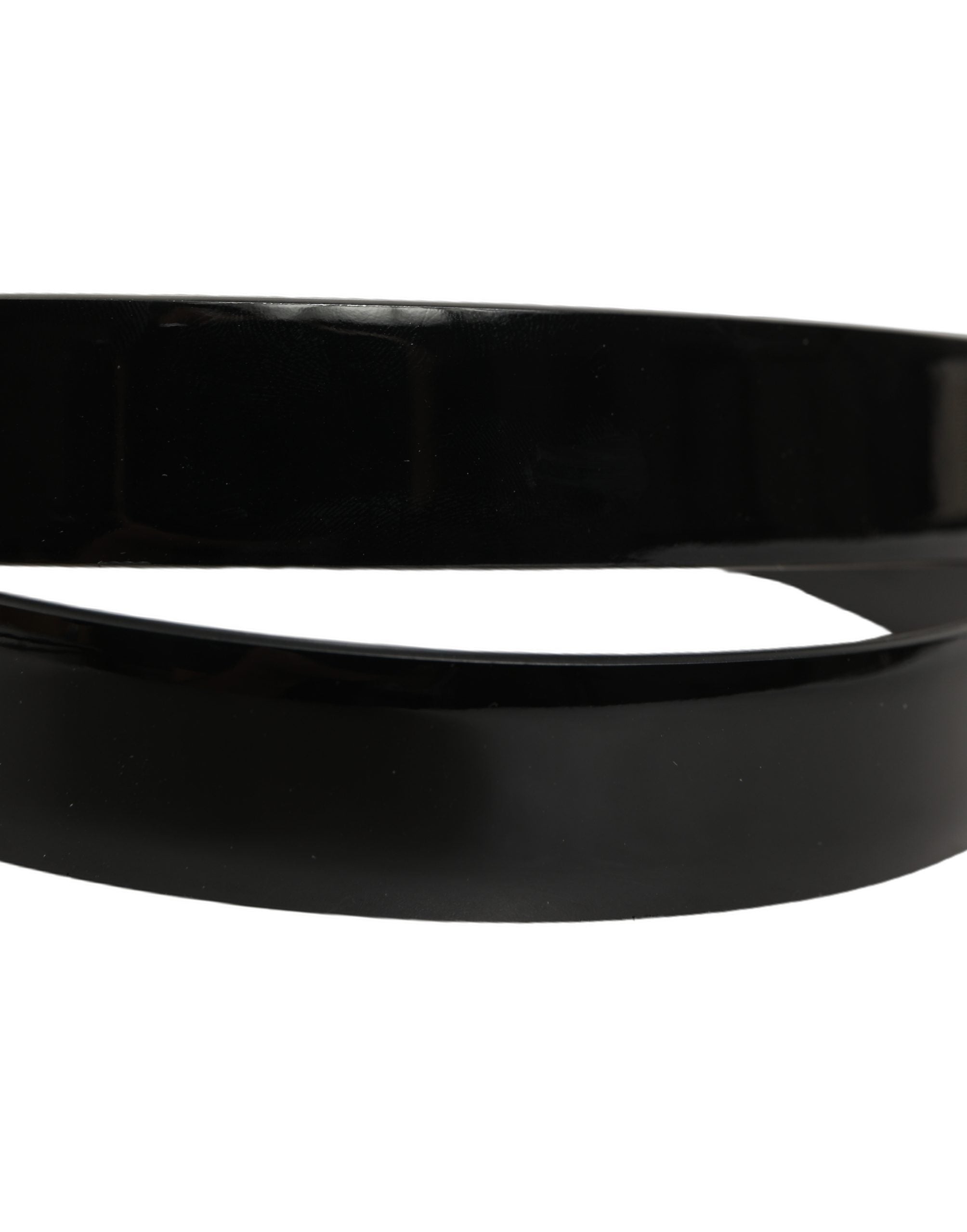 Dolce & Gabbana Black Leather Belt with Silver Buckle - Luxury Accessory