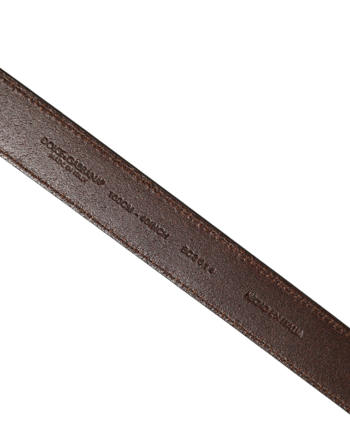 Dolce & Gabbana Brown Leather Belt with Gold Tone Buckle