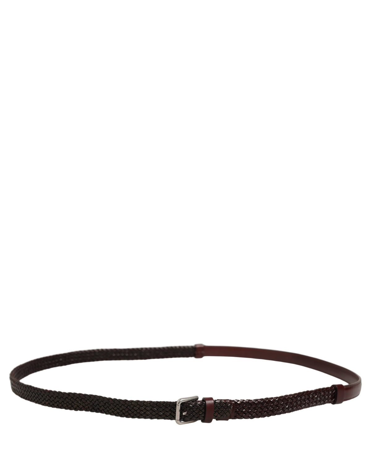 Dolce & Gabbana Dark Brown Woven Leather Belt - Timeless Luxury
