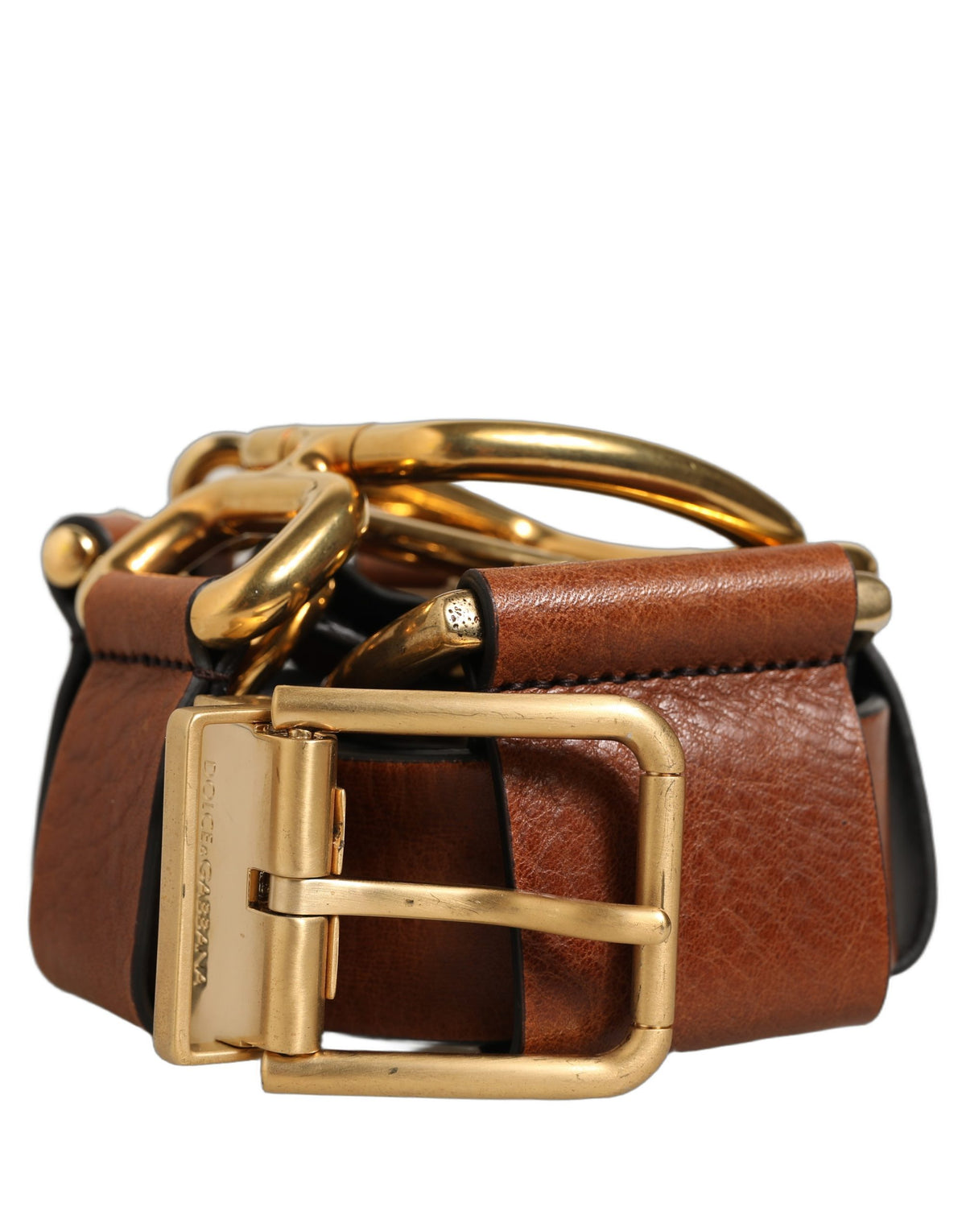 Dolce & Gabbana Brown Leather Buckle Belt - Timeless Luxury Accessory