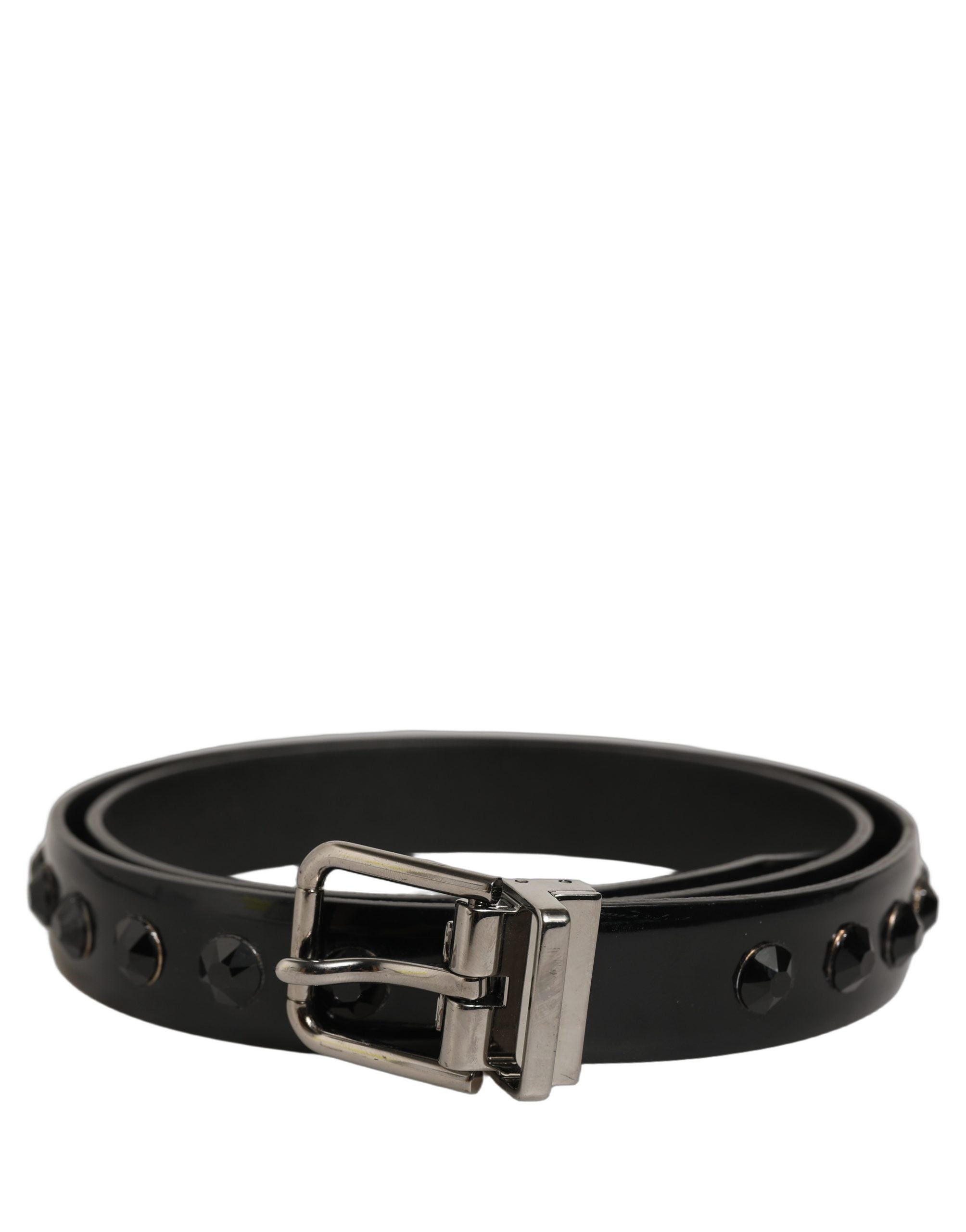 Dolce & Gabbana Black Leather Studs Buckle Belt - Timeless Luxury