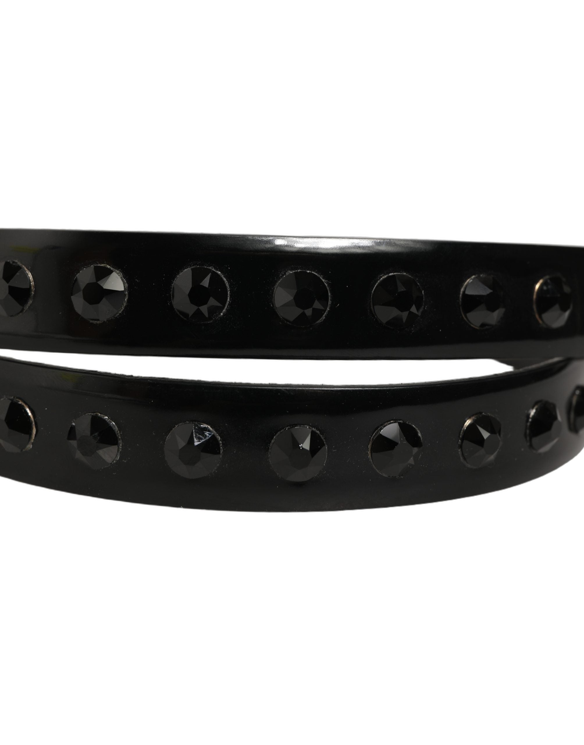 Dolce & Gabbana Black Leather Studs Belt - Exquisite Luxury Accessory