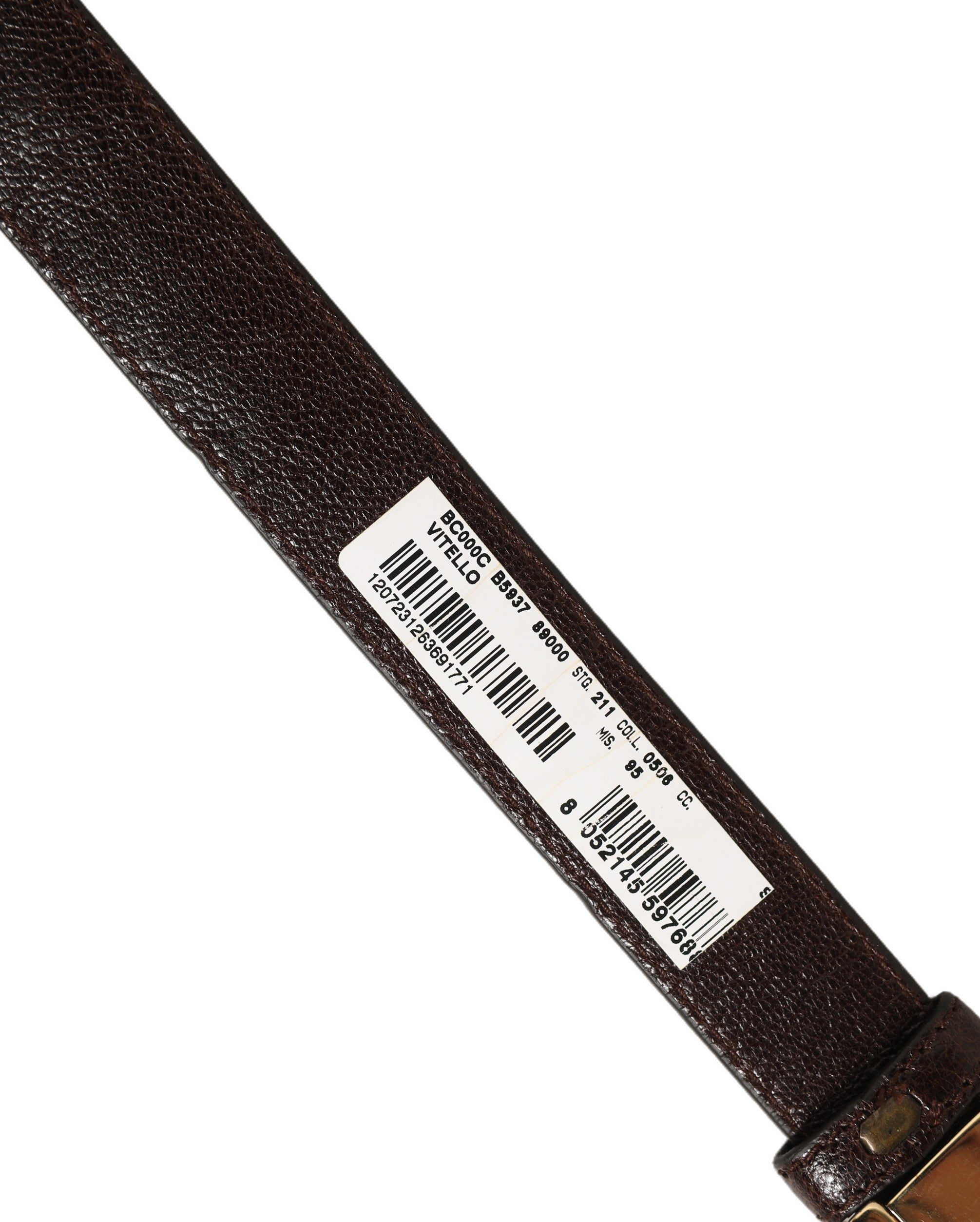 Dolce & Gabbana Brown Leather Belt with Gold Tone Buckle