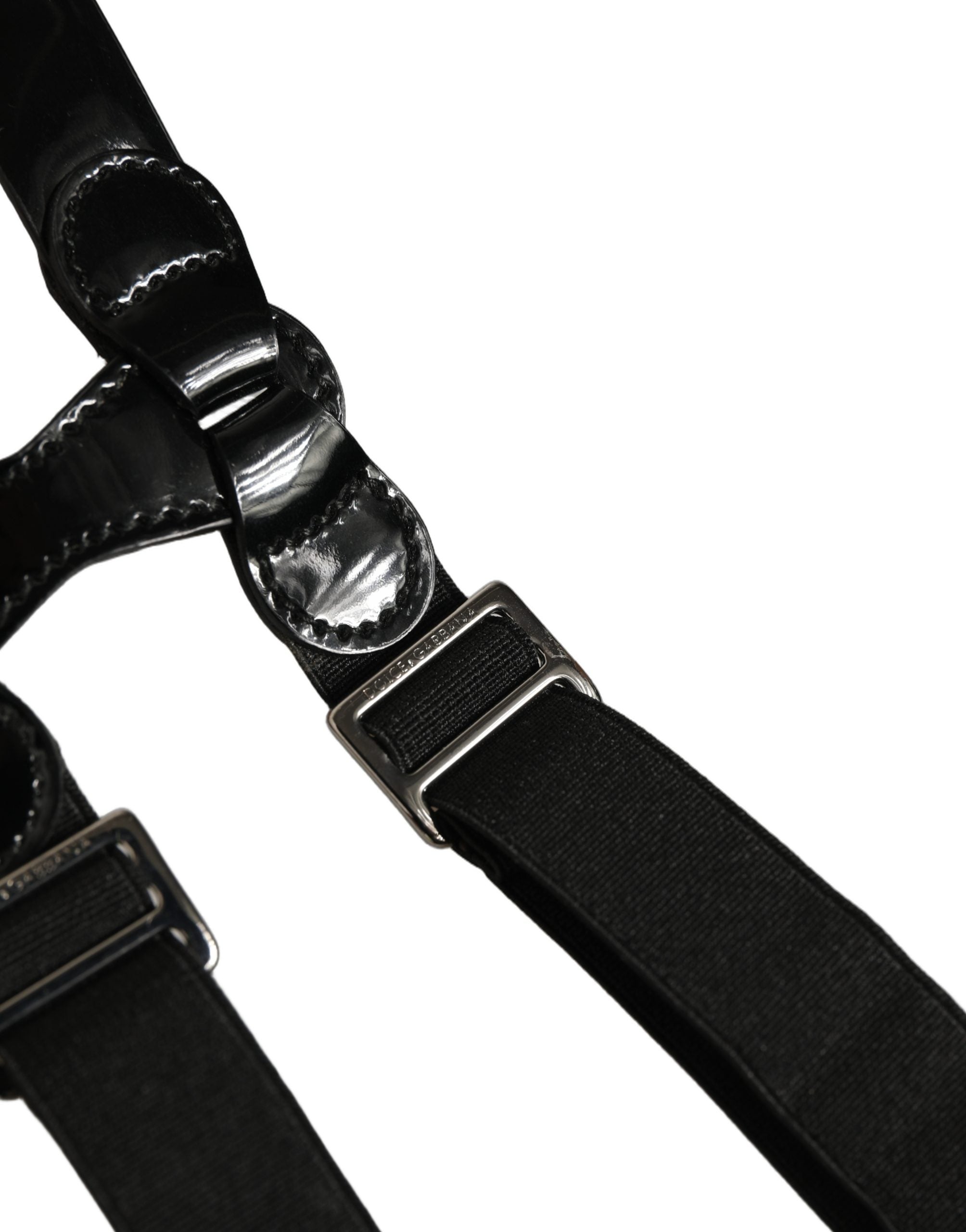 Dolce & Gabbana Black Adjustable Leather Suspenders - Luxury Style
