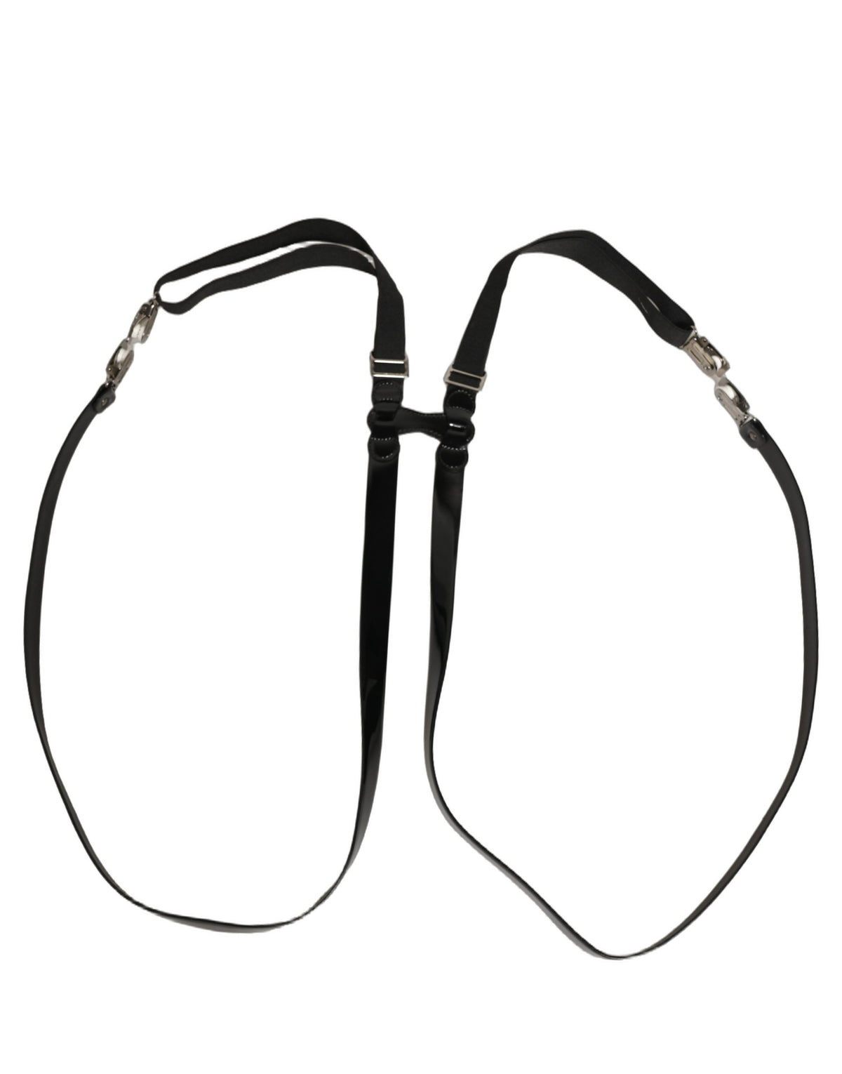 Dolce & Gabbana Black Adjustable Leather Suspenders - Luxury Accessories