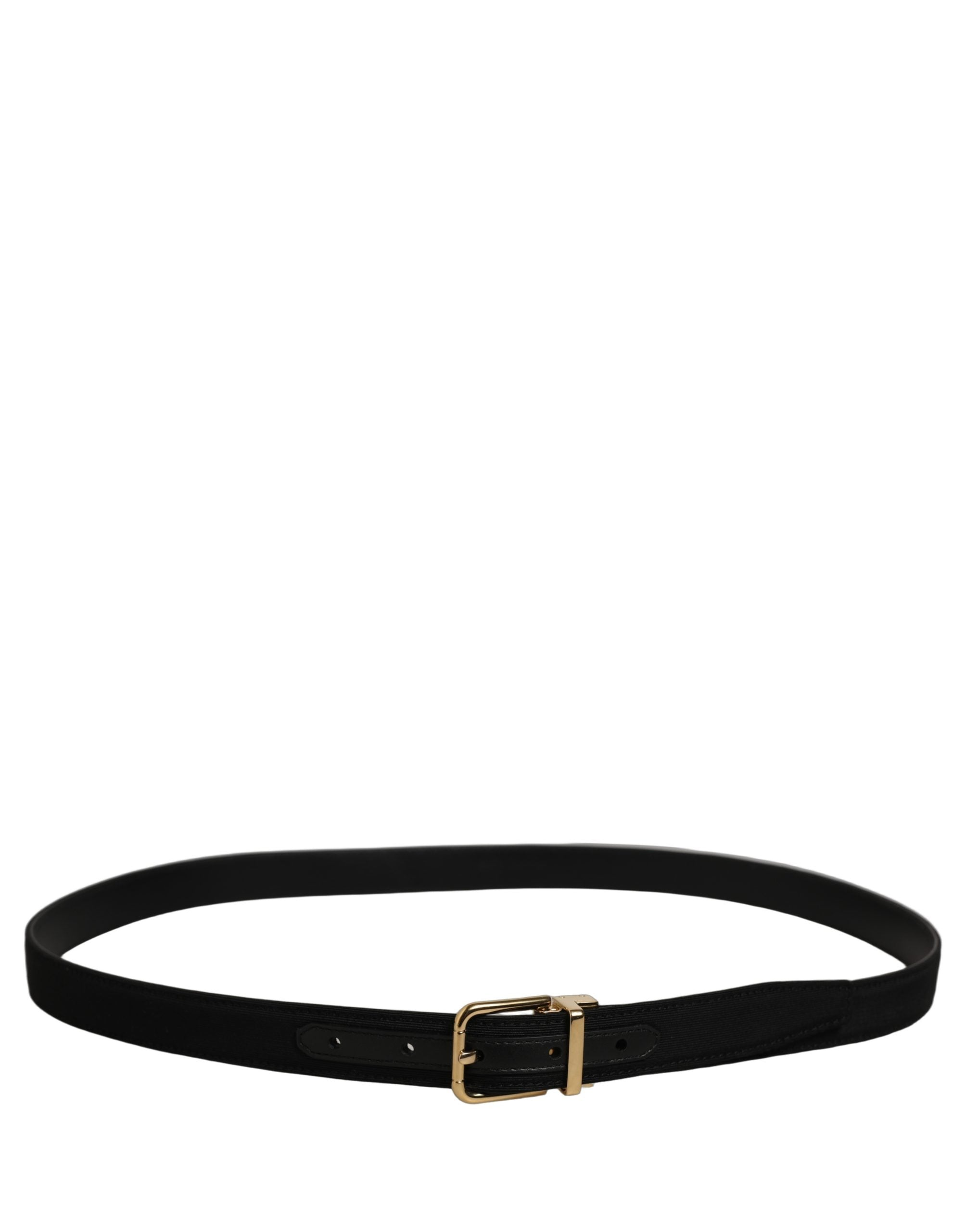 Dolce & Gabbana Black Canvas Leather Belt - Timeless Luxury