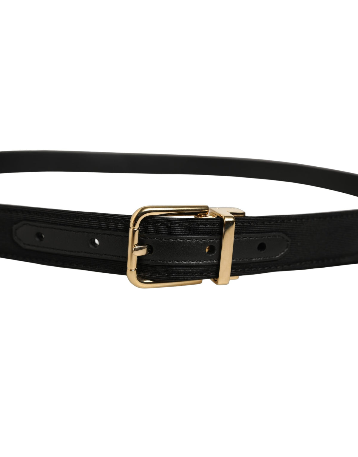 Dolce & Gabbana Black Canvas Leather Belt - Timeless Luxury Accessory