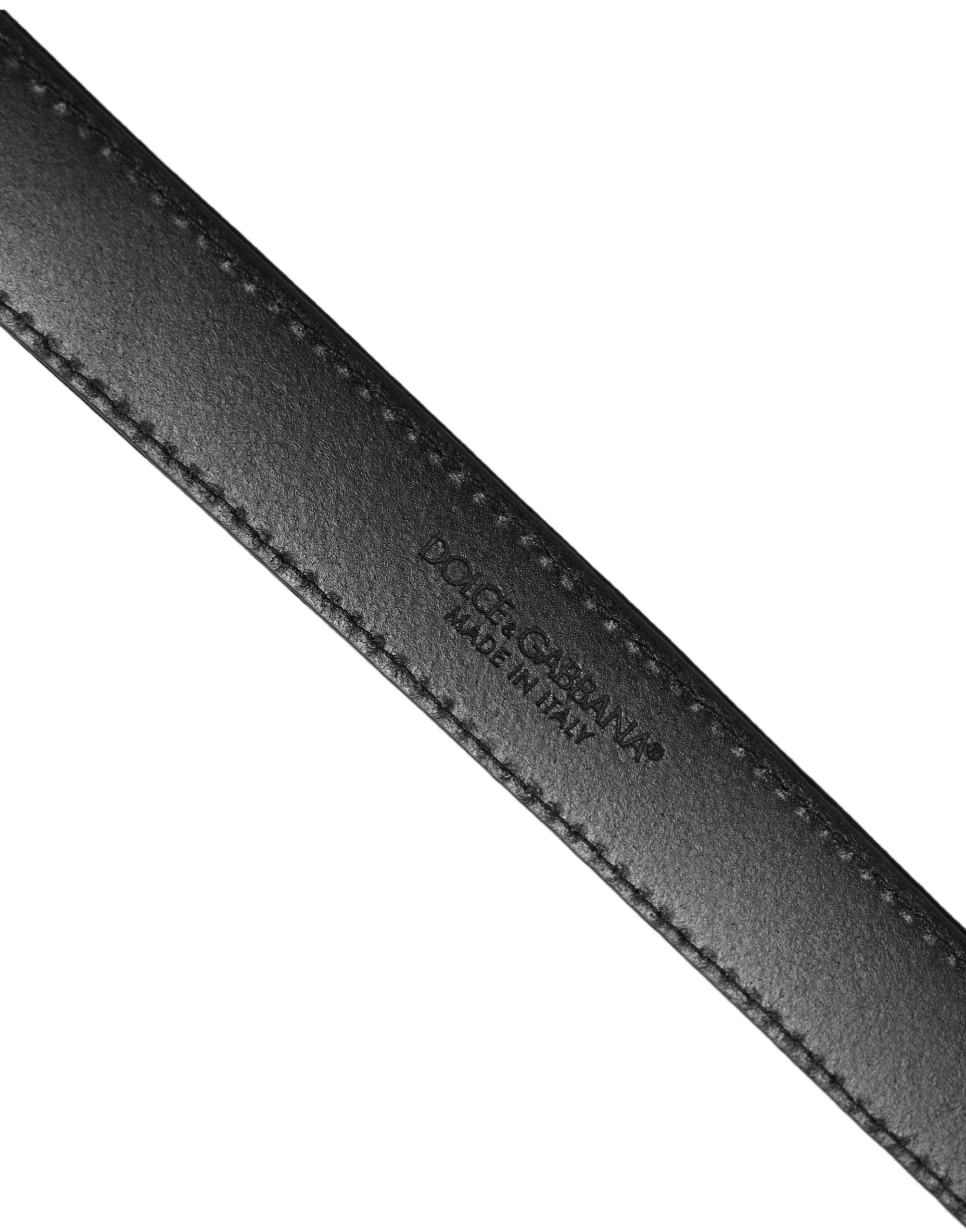 Dolce & Gabbana Black Canvas Leather Belt - Timeless Luxury Accessory