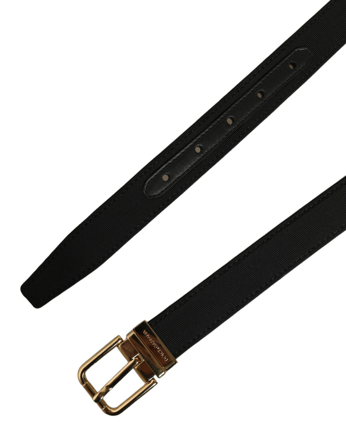 Dolce & Gabbana Black Canvas Leather Belt - Timeless Luxury Accessory